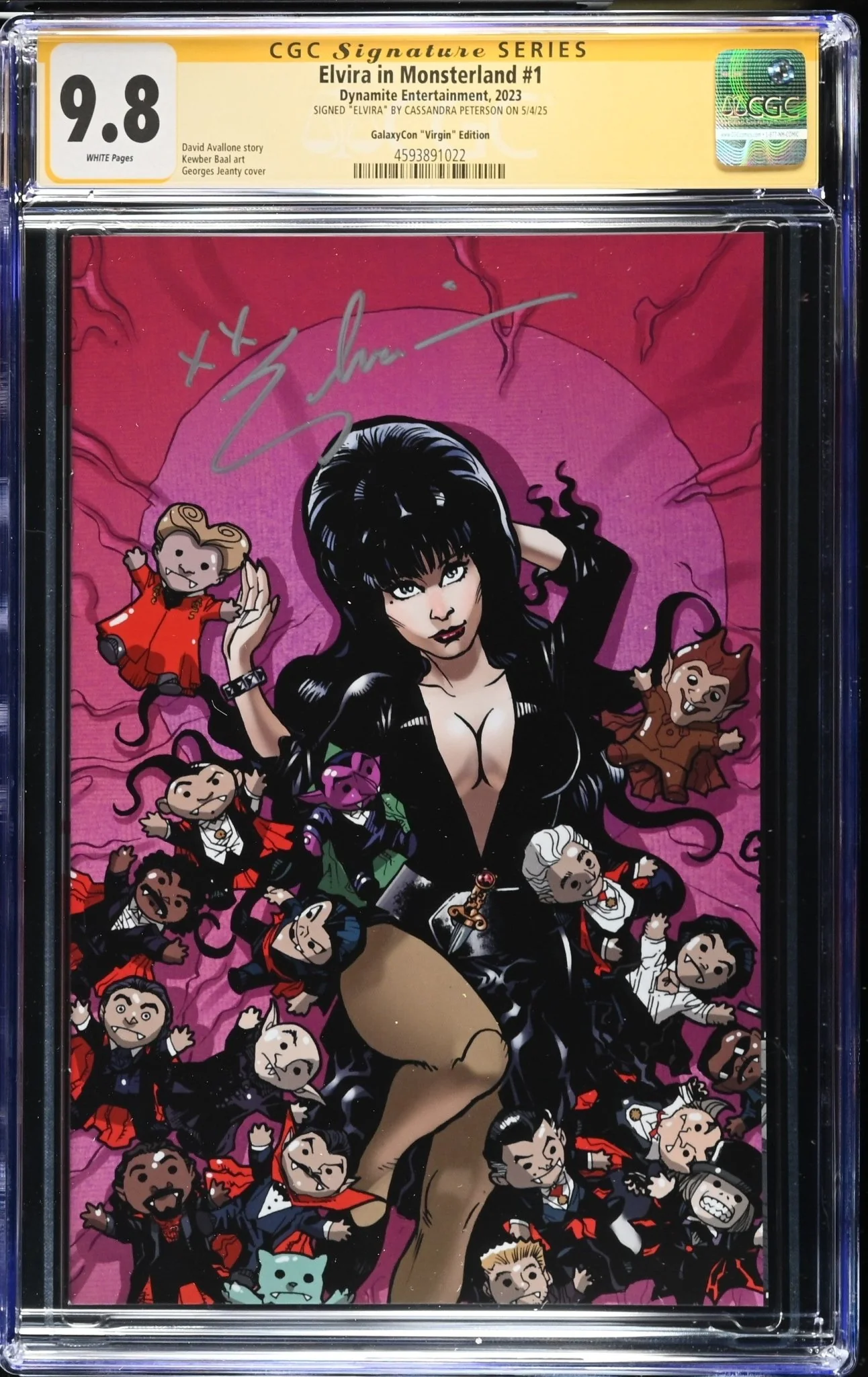Elvira In Monsterland #1 GalaxyCon Jeanty Exclusive Virgin Variant CGC SS 9.8 Signed by: Cassandra Peterson - Image 8