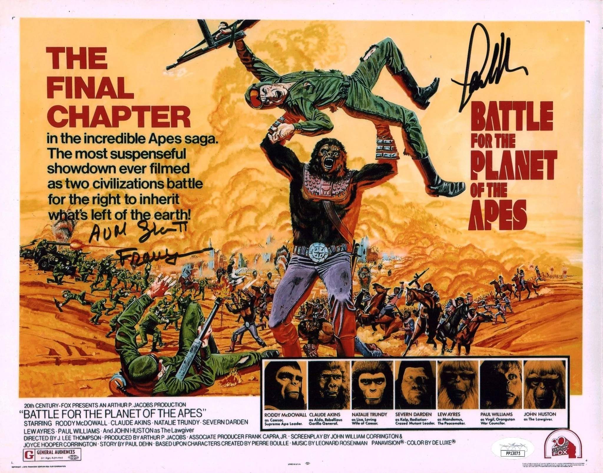 Battle For The Planet Of The Apes 11x14 Photo Poster Cast x2 Nuyen, Williams Signed JSA Certified Autograph