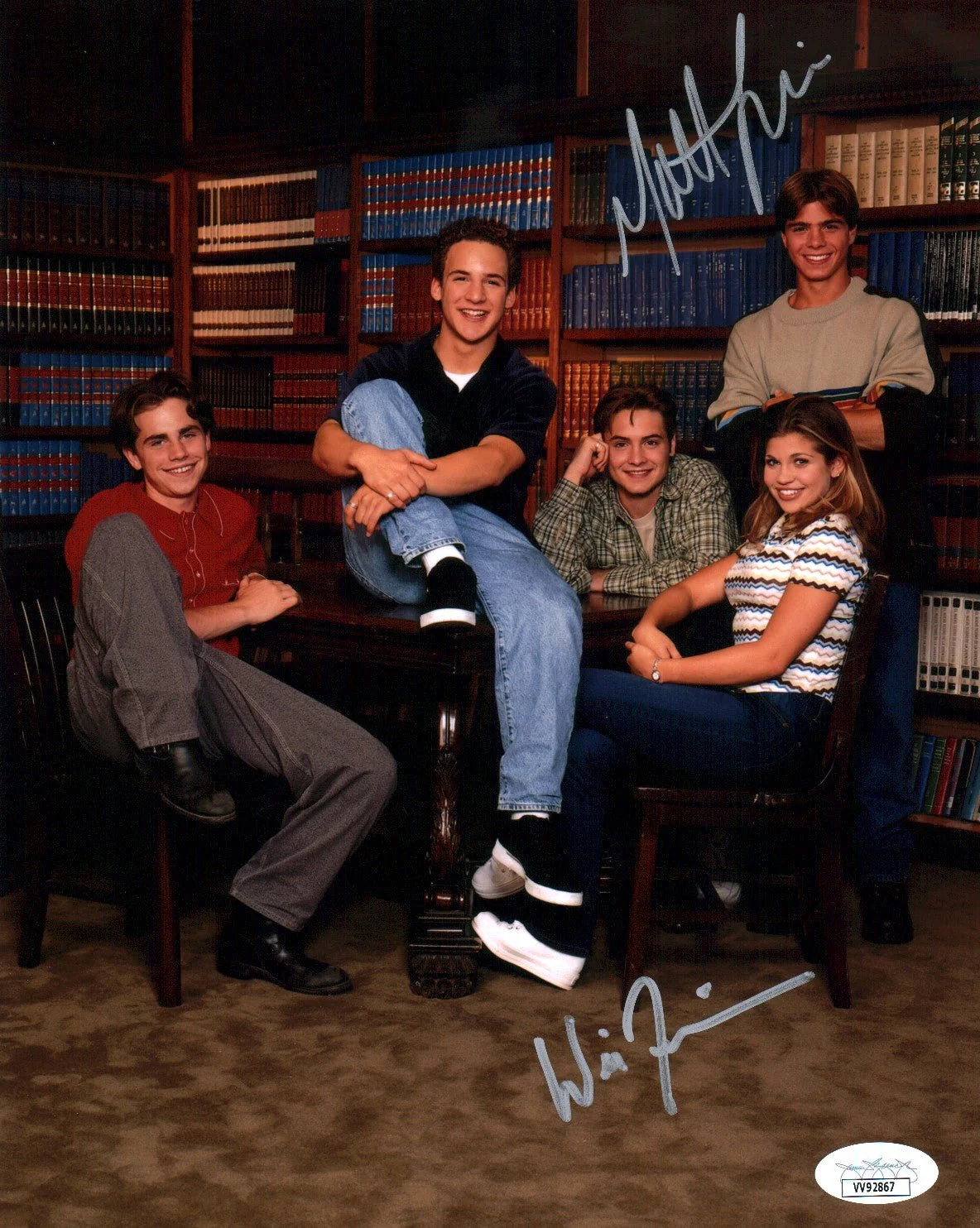 Boy Meets World 8x10 Signed Photo Cast x2 Friedle, Lawrence JSA Certified Autograph