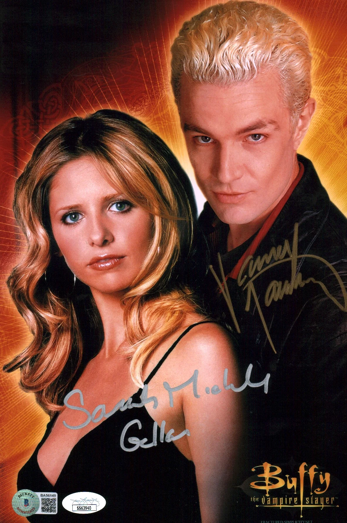 Buffy the Vampire Slayer 8x12 Signed Photo Gellar Marsters Beckett JSA Certified Autograph - Image 2