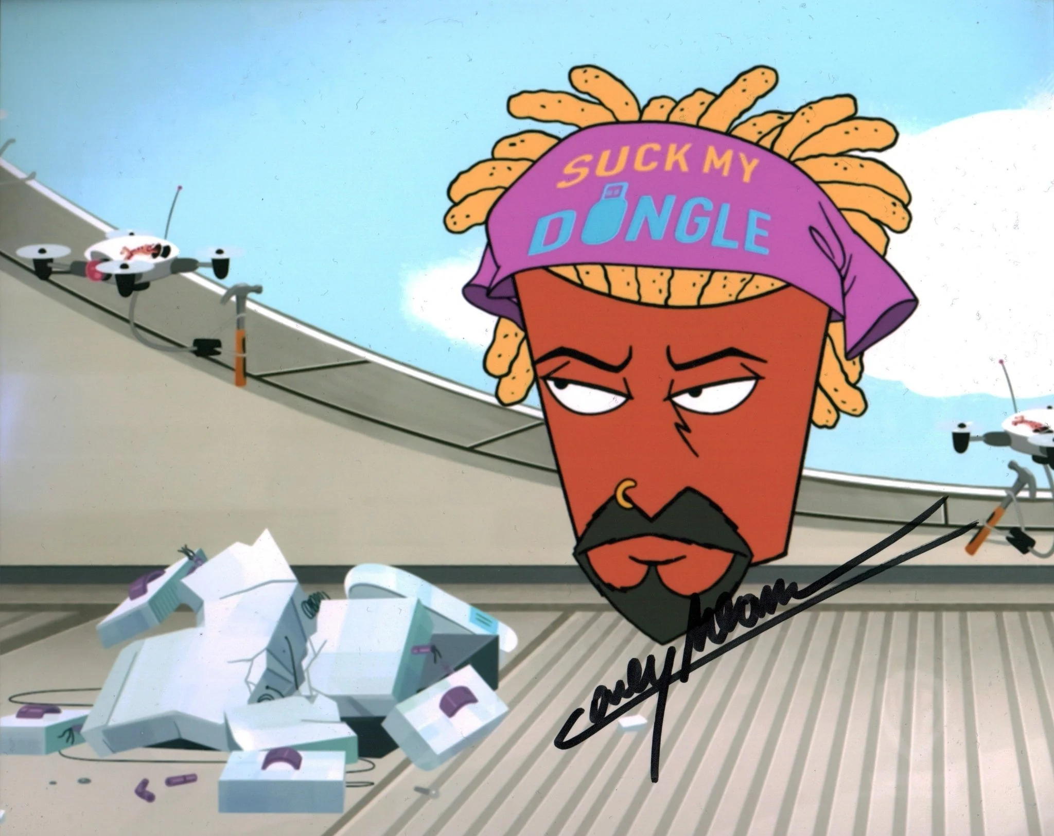 Carey Means Aqua Teen Hunger Force 8x10 Photo Signed JSA Certified Autograph