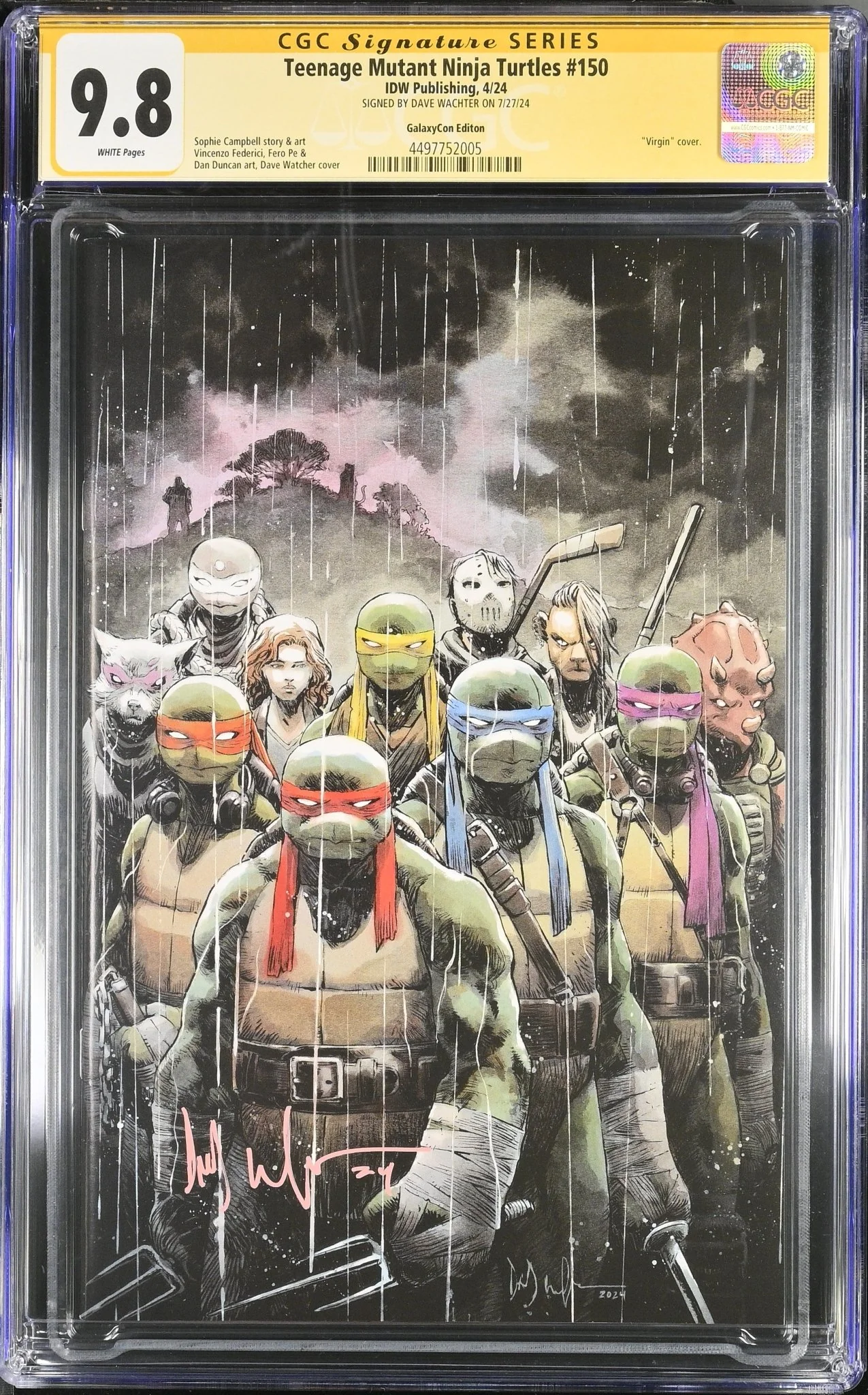 Teenage Mutant Ninja Turtles #150 GalaxyCon Exclusive Virgin Variant CGC Signature Series 9.8 Signed Dave Wachter - Image 15