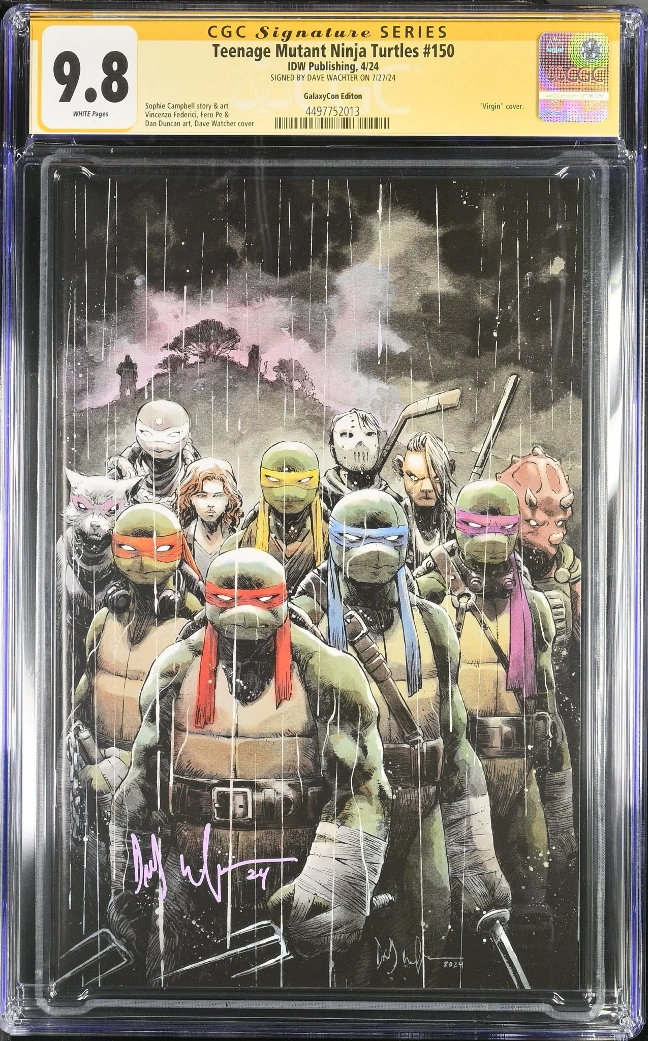 Teenage Mutant Ninja Turtles #150 GalaxyCon Exclusive Virgin Variant CGC Signature Series 9.8 Signed Dave Wachter - Image 20