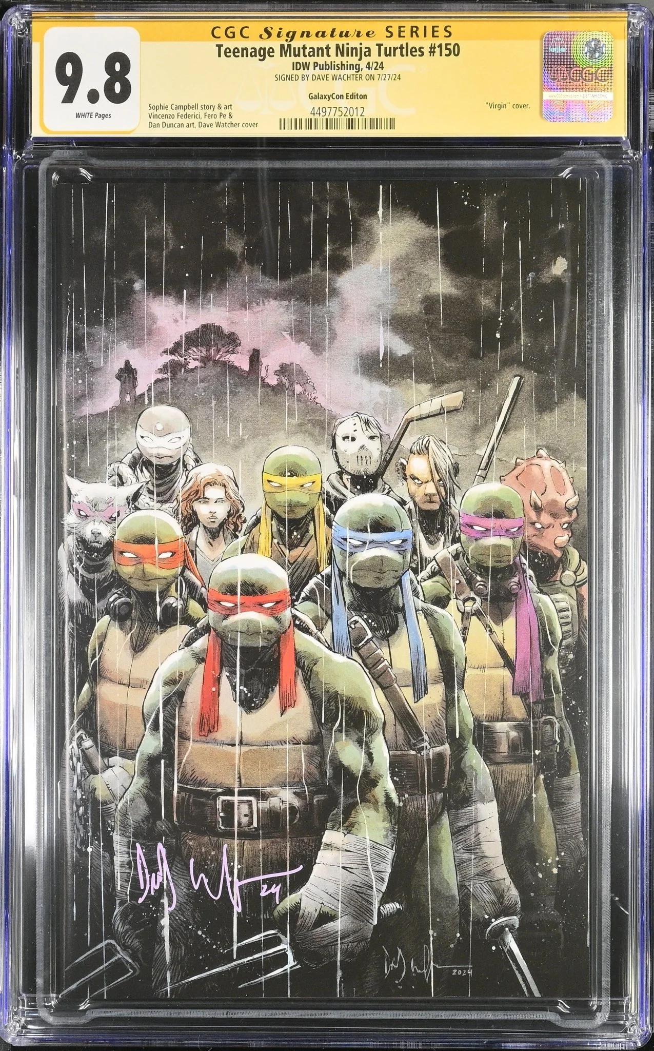 Teenage Mutant Ninja Turtles #150 GalaxyCon Exclusive Virgin Variant CGC Signature Series 9.8 Signed Dave Wachter - Image 21
