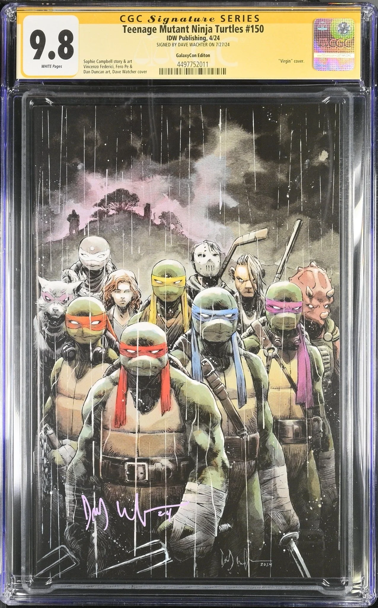 Teenage Mutant Ninja Turtles #150 GalaxyCon Exclusive Virgin Variant CGC Signature Series 9.8 Signed Dave Wachter - Image 22