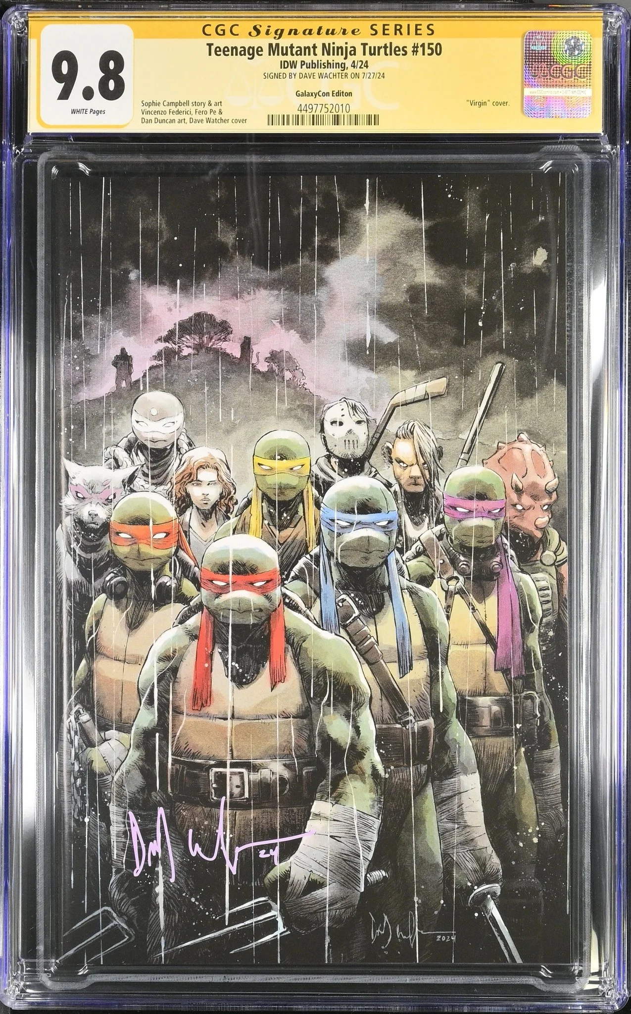 Teenage Mutant Ninja Turtles #150 GalaxyCon Exclusive Virgin Variant CGC Signature Series 9.8 Signed Dave Wachter - Image 23
