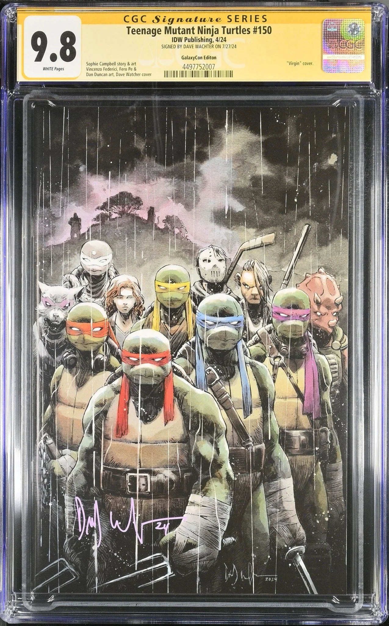 Teenage Mutant Ninja Turtles #150 GalaxyCon Exclusive Virgin Variant CGC Signature Series 9.8 Signed Dave Wachter - Image 26