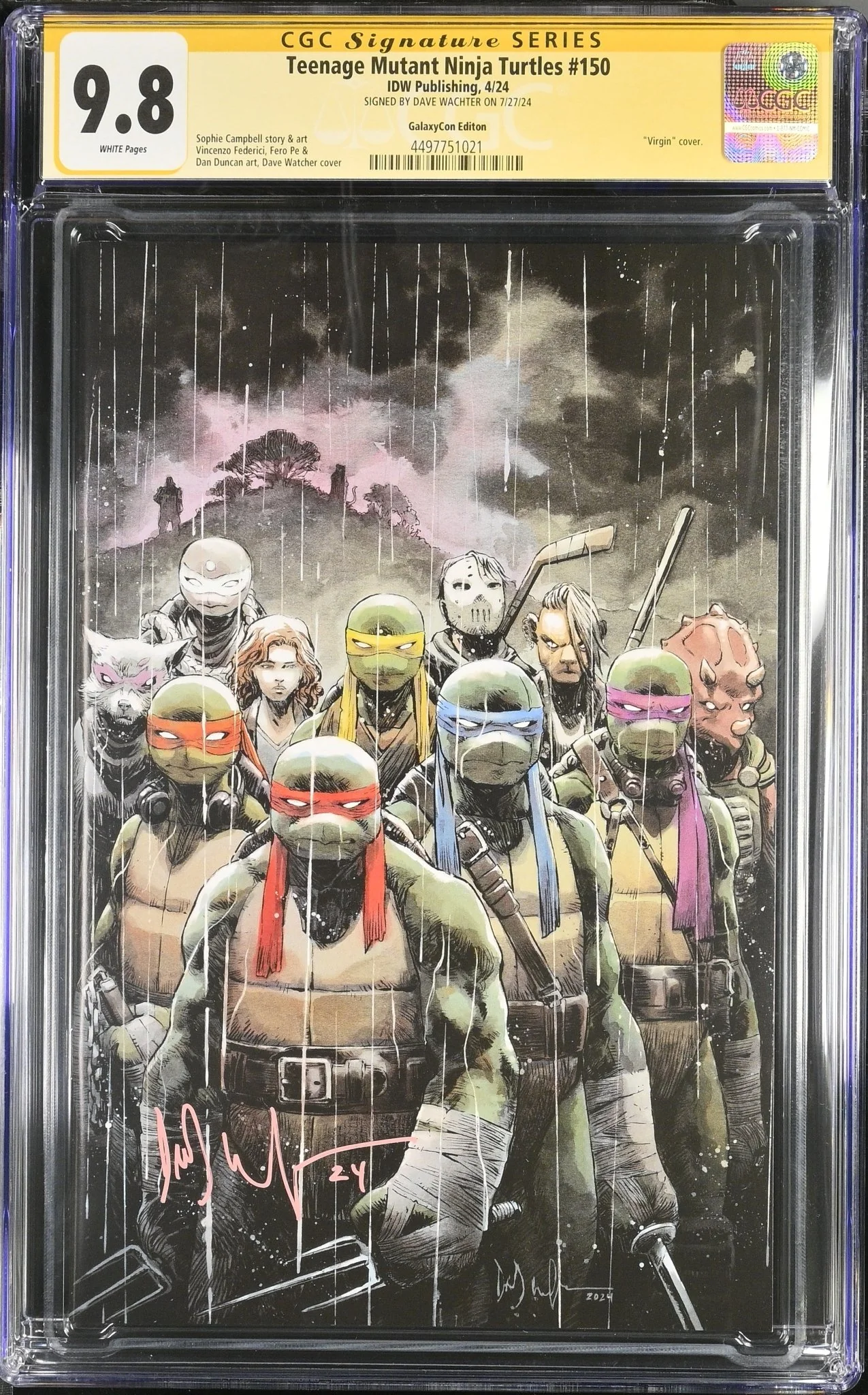 Teenage Mutant Ninja Turtles #150 GalaxyCon Exclusive Virgin Variant CGC Signature Series 9.8 Signed Dave Wachter - Image 27