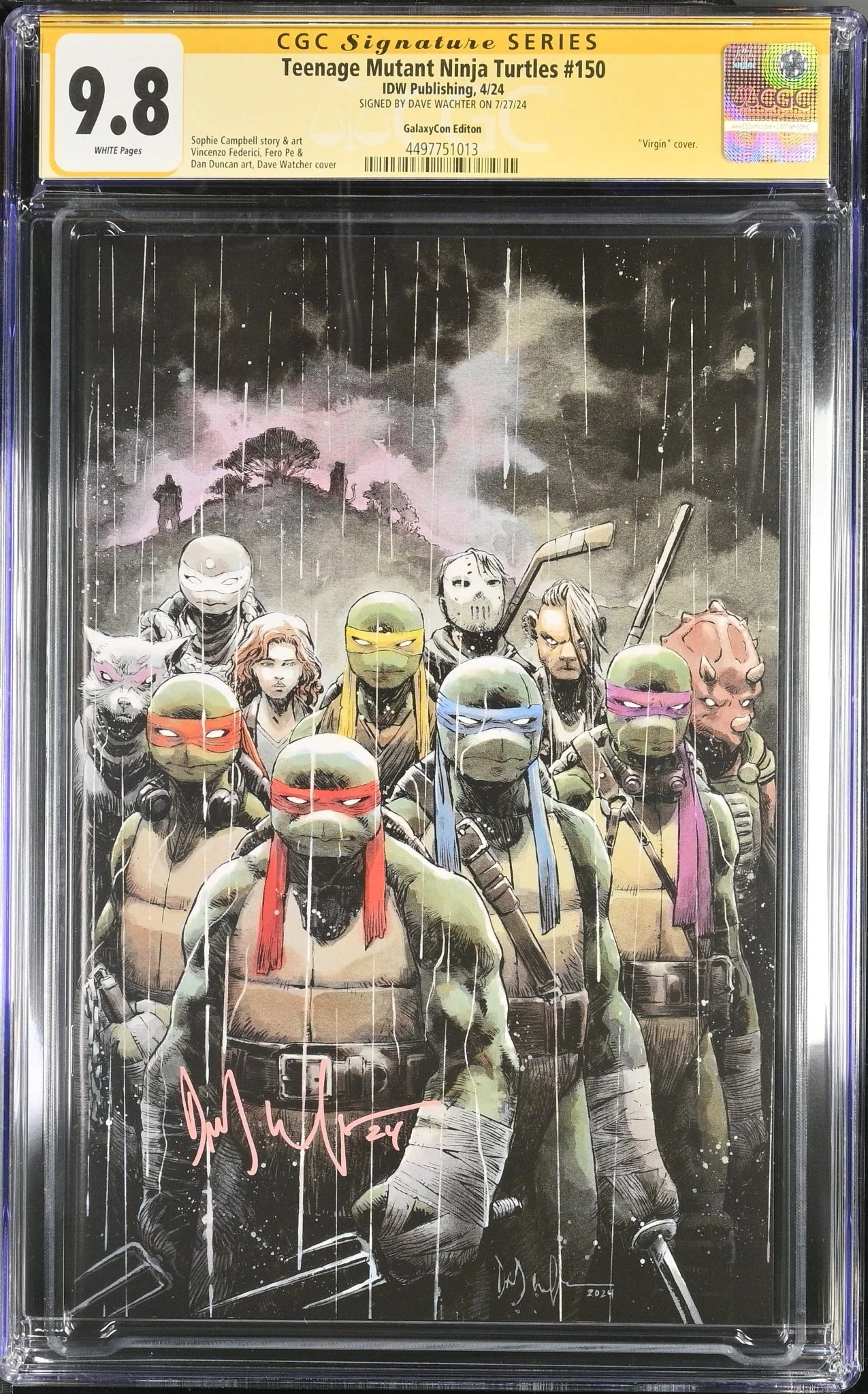 Teenage Mutant Ninja Turtles #150 GalaxyCon Exclusive Virgin Variant CGC Signature Series 9.8 Signed Dave Wachter - Image 8