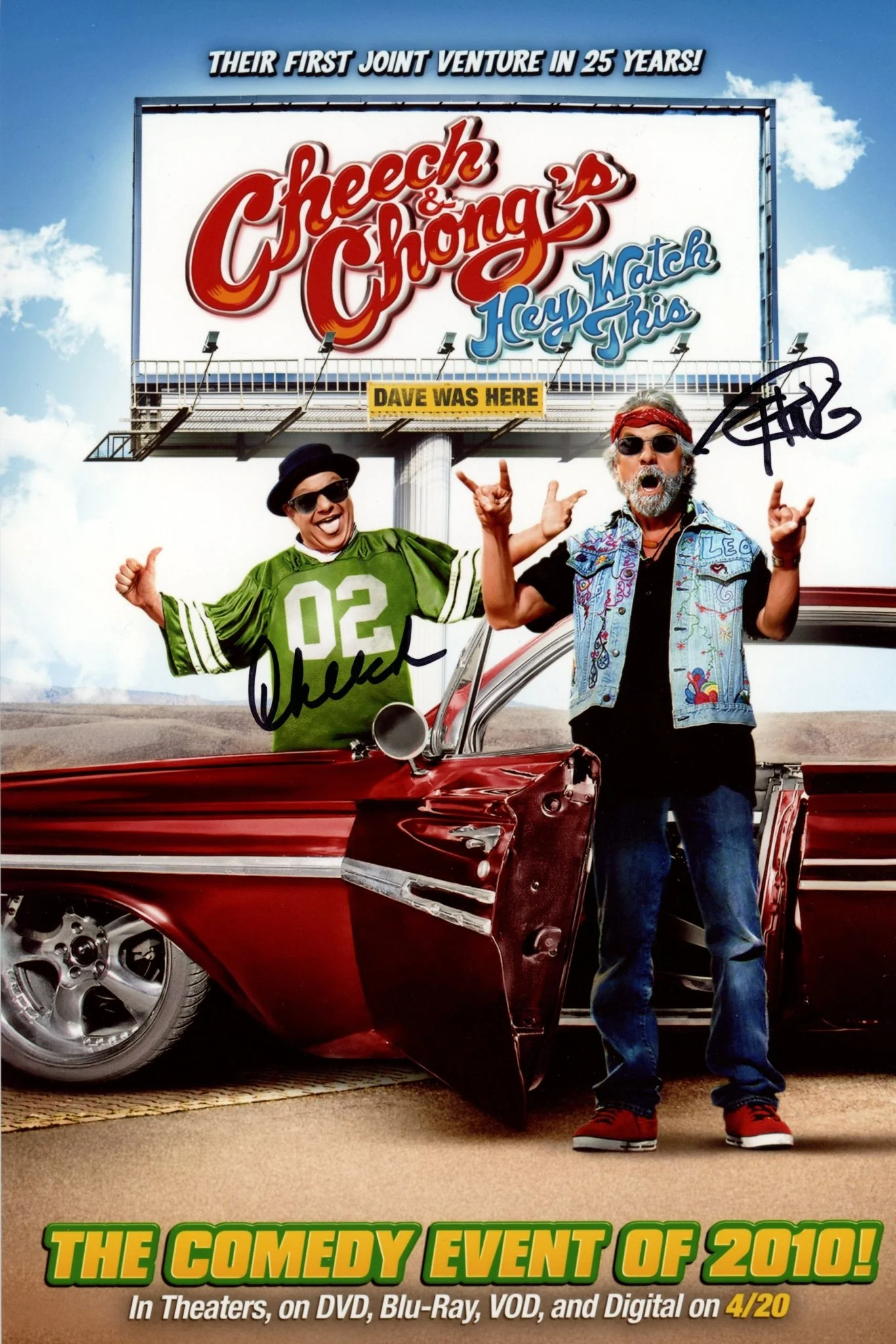 Cheech & Chong's Hey Watch This Signed 8x12 Photo JSA Certified Autograph