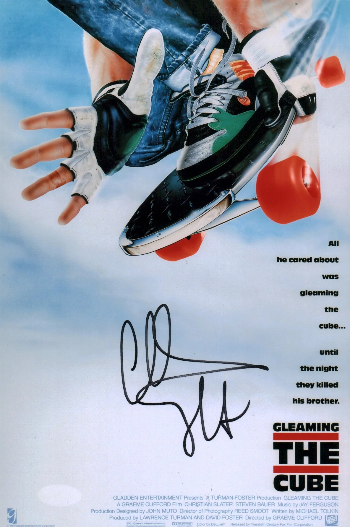 Christian Slater Gleaming The Cube 8x12 Signed Photo JSA Certified Autograph