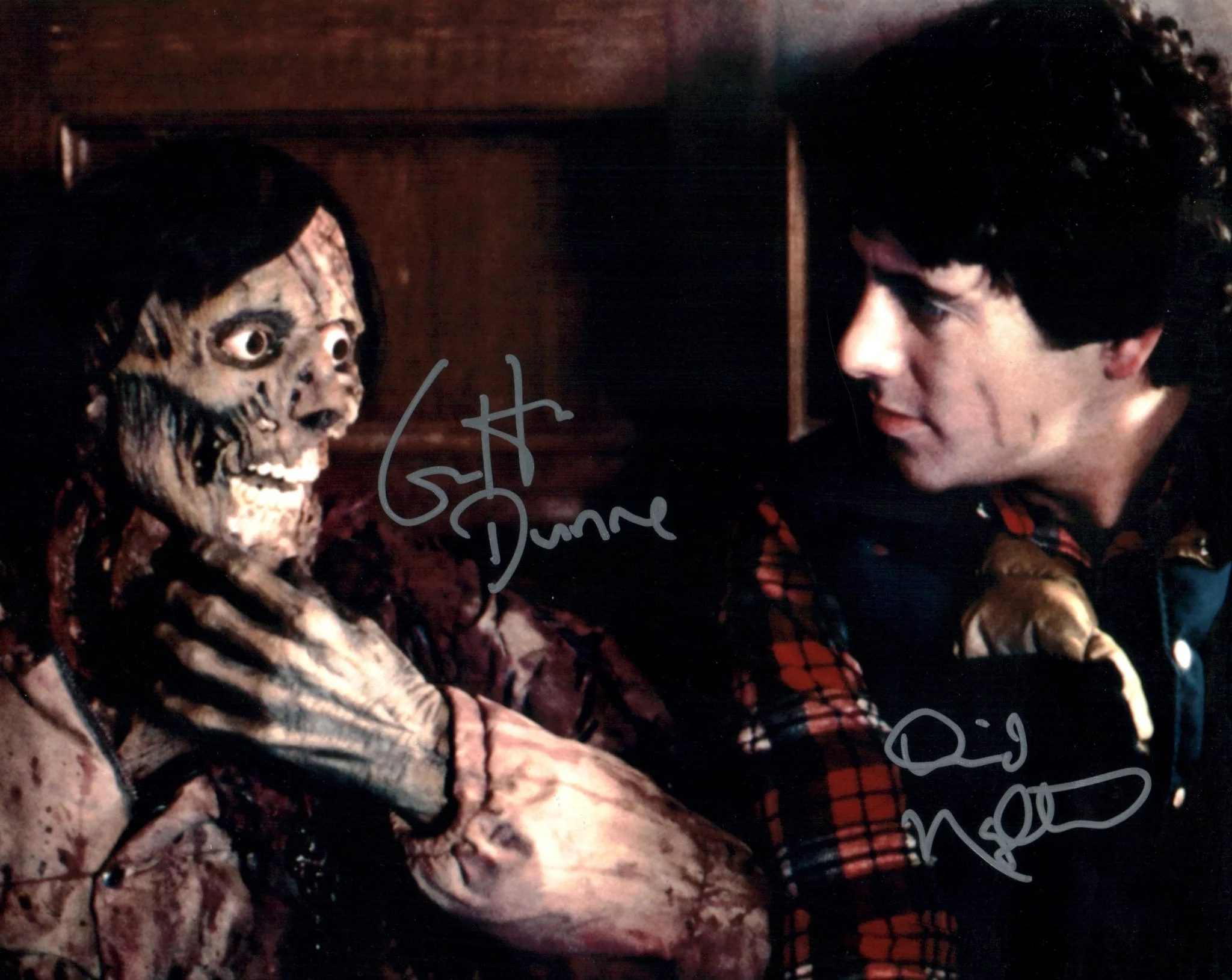 An American Werewolf in London 8x10 Photo Cast x2 Signed Dunne, Naughton JSA Certified Autograph