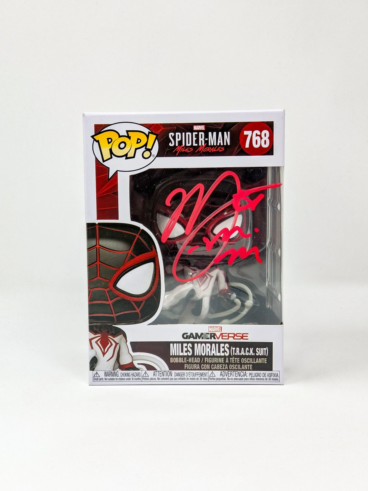 Nadji Jeter Spider-Man Miles Morales T.R.A.C.K. Suit #768 Signed Funko Pop JSA Certified Autograph - Image 2
