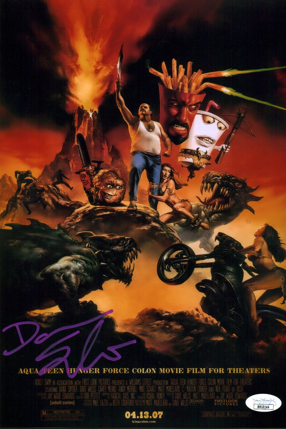 Dana Snyder Aqua Teen Hunger Force 8x12 Signed Photo JSA Certified Autograph