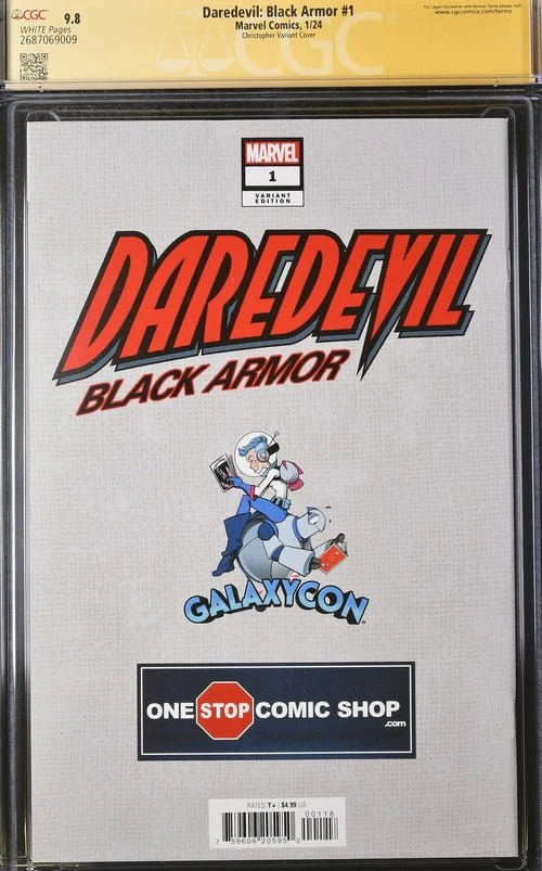 Daredevil: Black Armor #1 Marvel Comics Galxycon Exclusive Christopher Variant CGC Signature Series 9.8 Signed Chichester, Christopher - Image 15