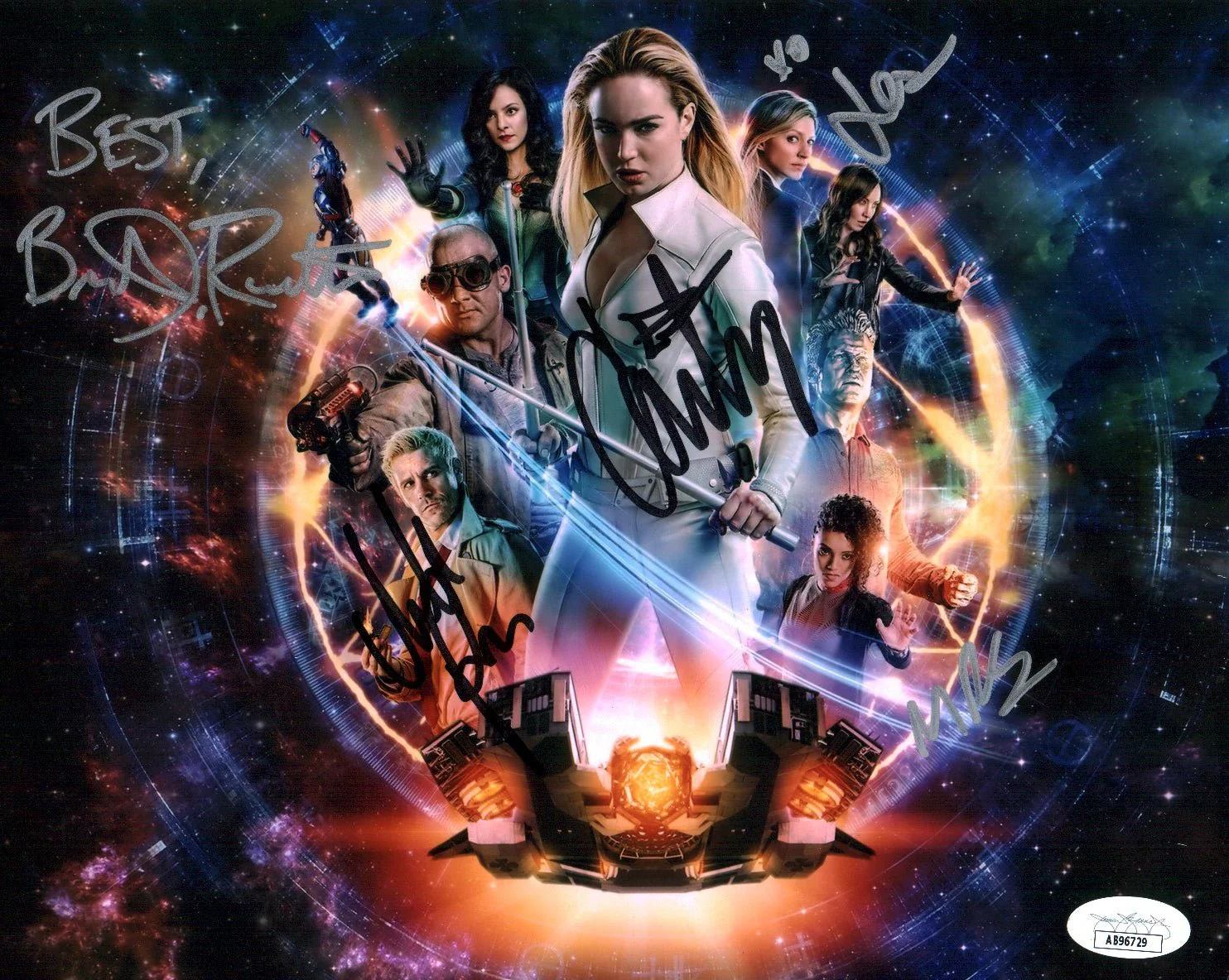 DC Legends of Tomorrow 8x10 Signed Photo Cast x5 Routh, Richardson-Sellers, Ryan, Macallan, Lotz JSA Certified Autograph - Image 2