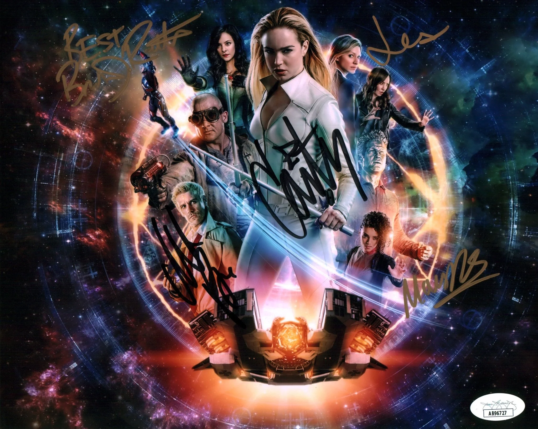 DC Legends of Tomorrow 8x10 Signed Photo Cast x5 Routh, Richardson-Sellers, Ryan, Macallan, Lotz JSA Certified Autograph - Image 3