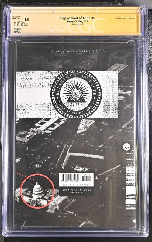 Department of Truth #5 Variant Cover B Image Comics CGC Signature Series 9.8 Signed Martin Simmonds - Image 3