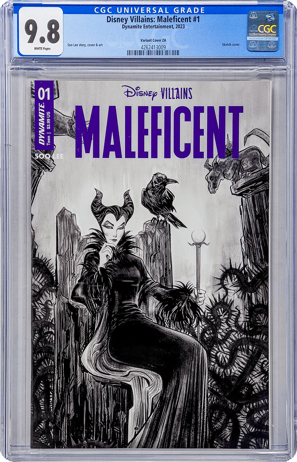 Disney Villains Maleficent #1 1:10 Lee B&W Variant CGC Universal 9.8 - Image 10