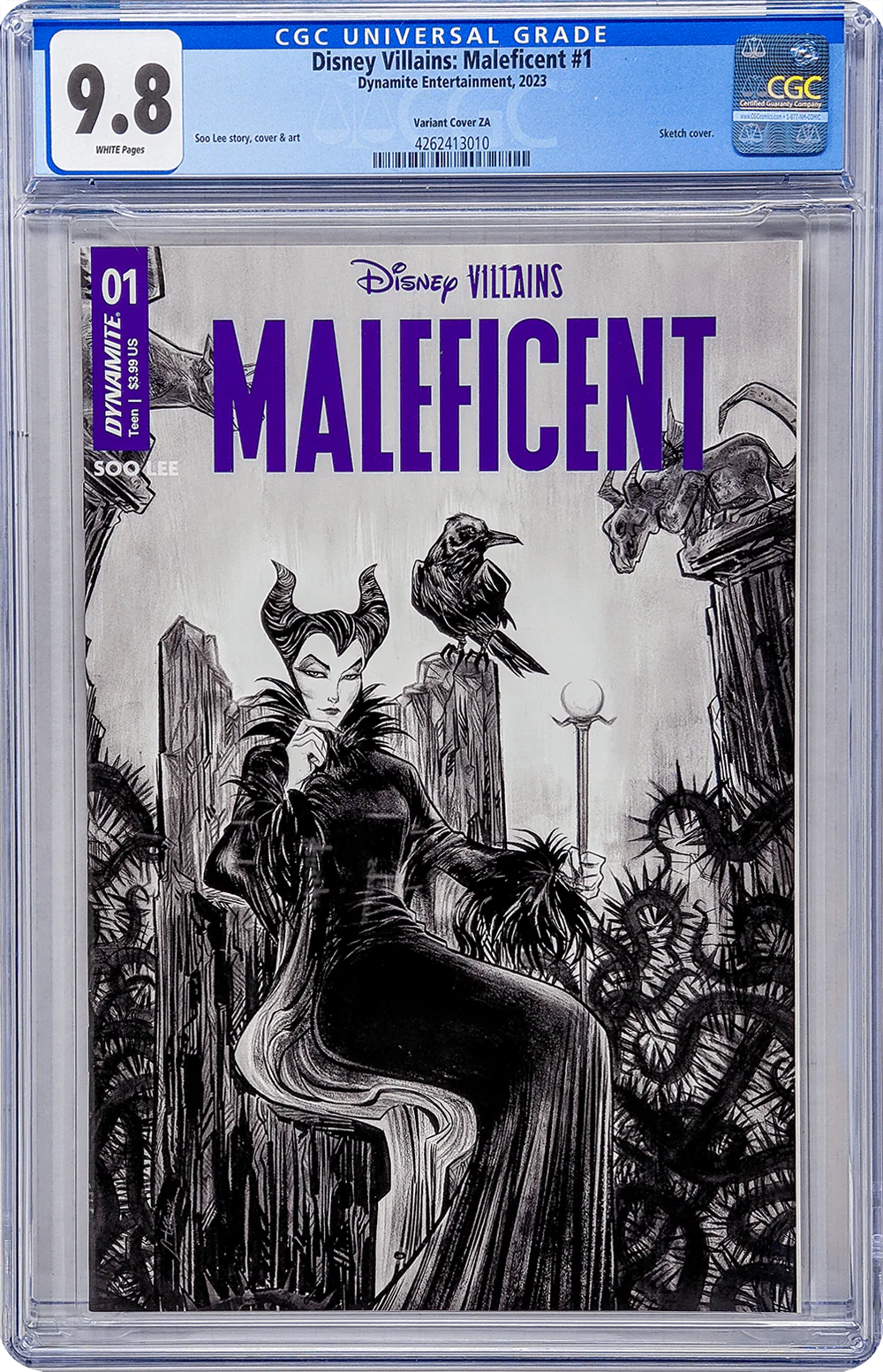 Disney Villains Maleficent #1 1:10 Lee B&W Variant CGC Universal 9.8 - Image 12