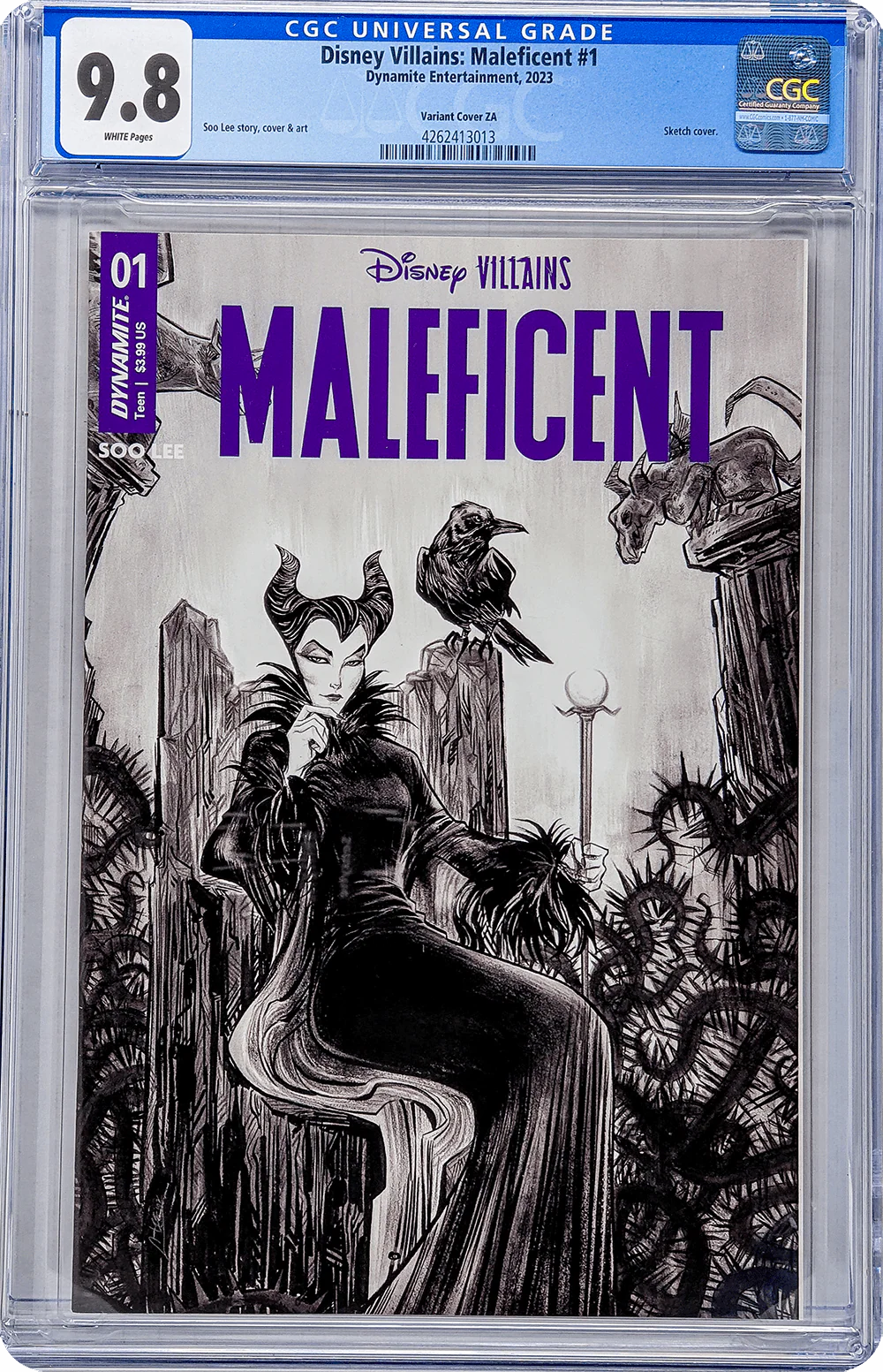 Disney Villains Maleficent #1 1:10 Lee B&W Variant CGC Universal 9.8 - Image 4