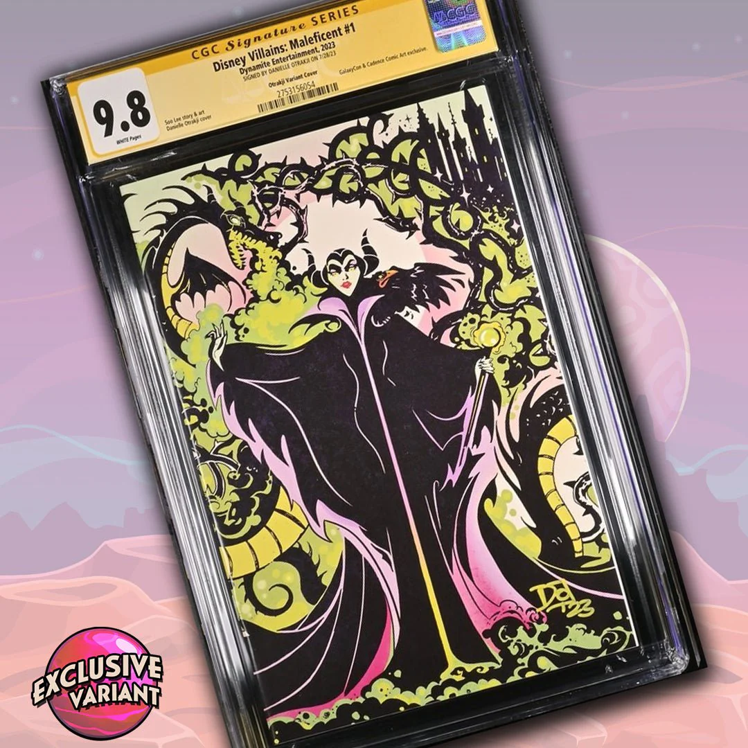 Disney Villains Maleficent #1 GalaxyCon Exclusive Otrakji Variant CGC Signature Series 9.8 Signed Danielle Otrakji