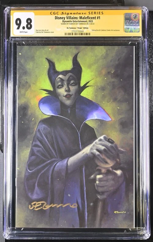 Disney Villains Maleficent #1 GalaxyCon Exclusive Tommaso Virgin Variant CGC Signature Series 9.8 Signed Fabrizio De Tommaso - Image 4