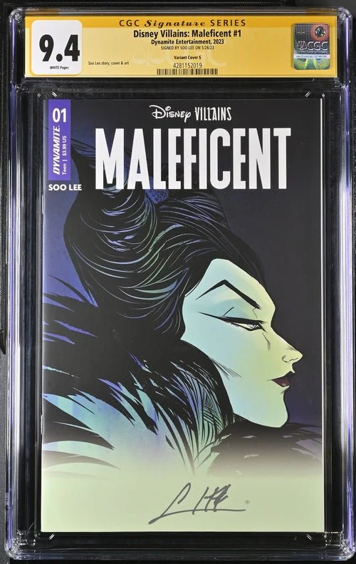 Disney Villains Maleficent #1 Soo Lee Variant 1:250 Cover S CGC Signature Series 9.4 Signed Soo Lee - Image 4