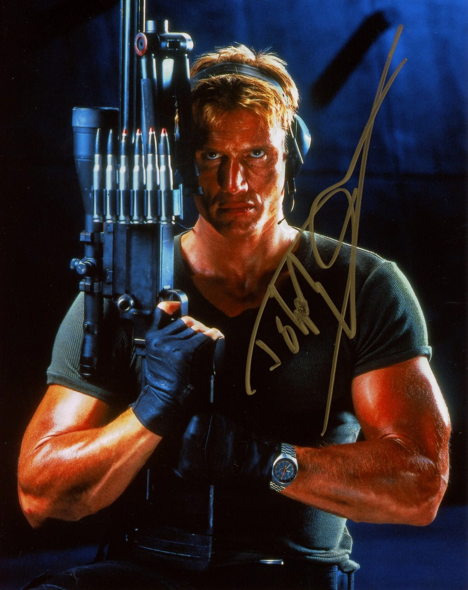 Dolph Lundgren Silent Trigger 8x10 Signed Photo JSA Certified Autograph