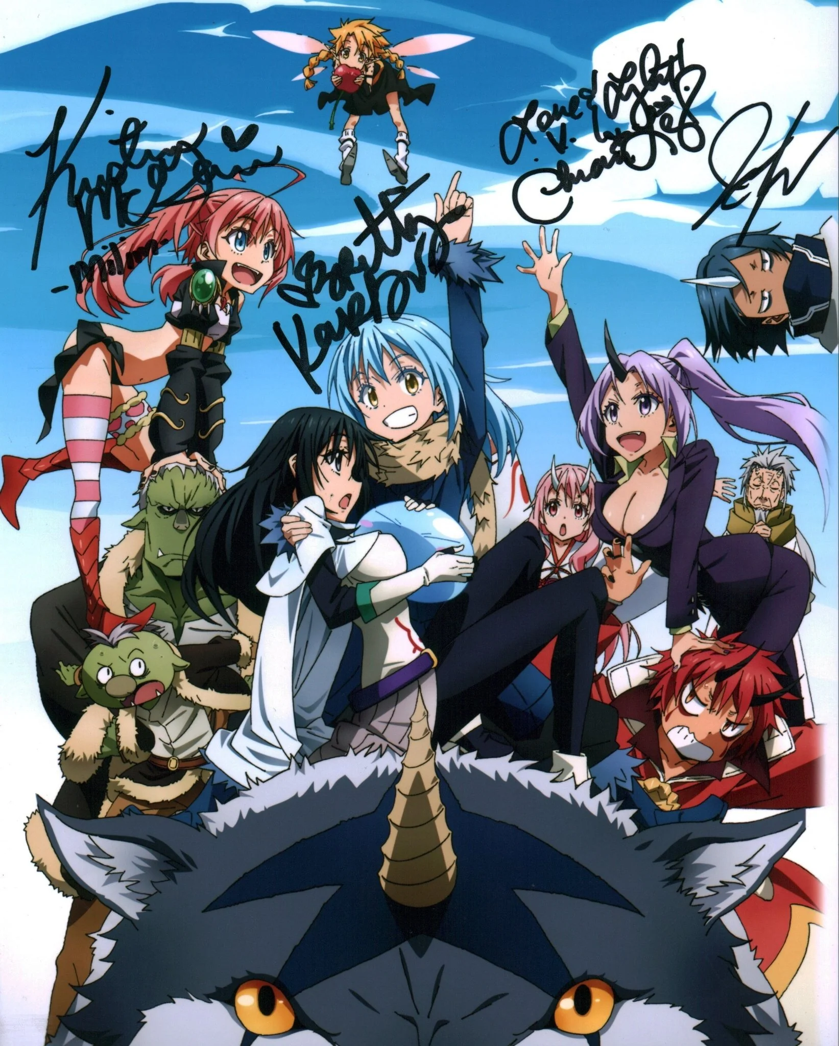 That Time I Got Reincarnated As A Slime 8x10 Photo Cast x4 Signed Leigh, McGuire, Sinclair, Karbowski JSA Certified Autograph