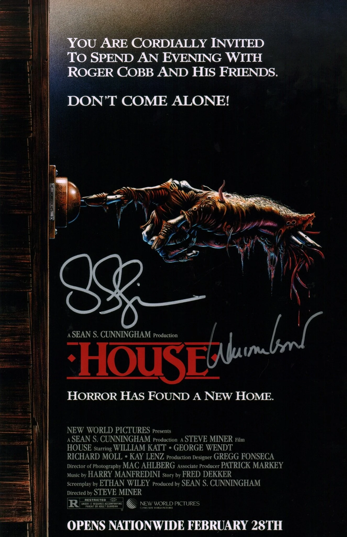House 11x17 Signed Photo Poster Cast x2 Cunningham, Katt JSA Certified Autograph