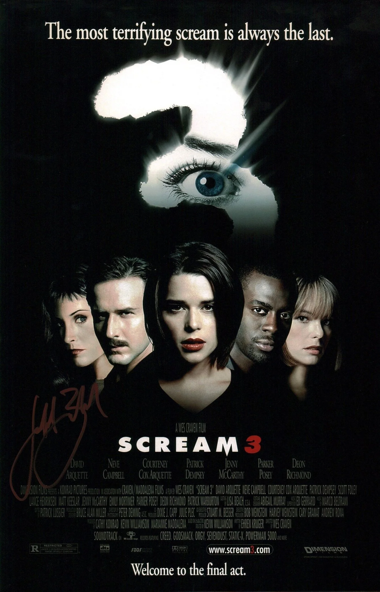 Jeff Brockton Scream 3 11x17 Signed Photo JSA Certified Autograph