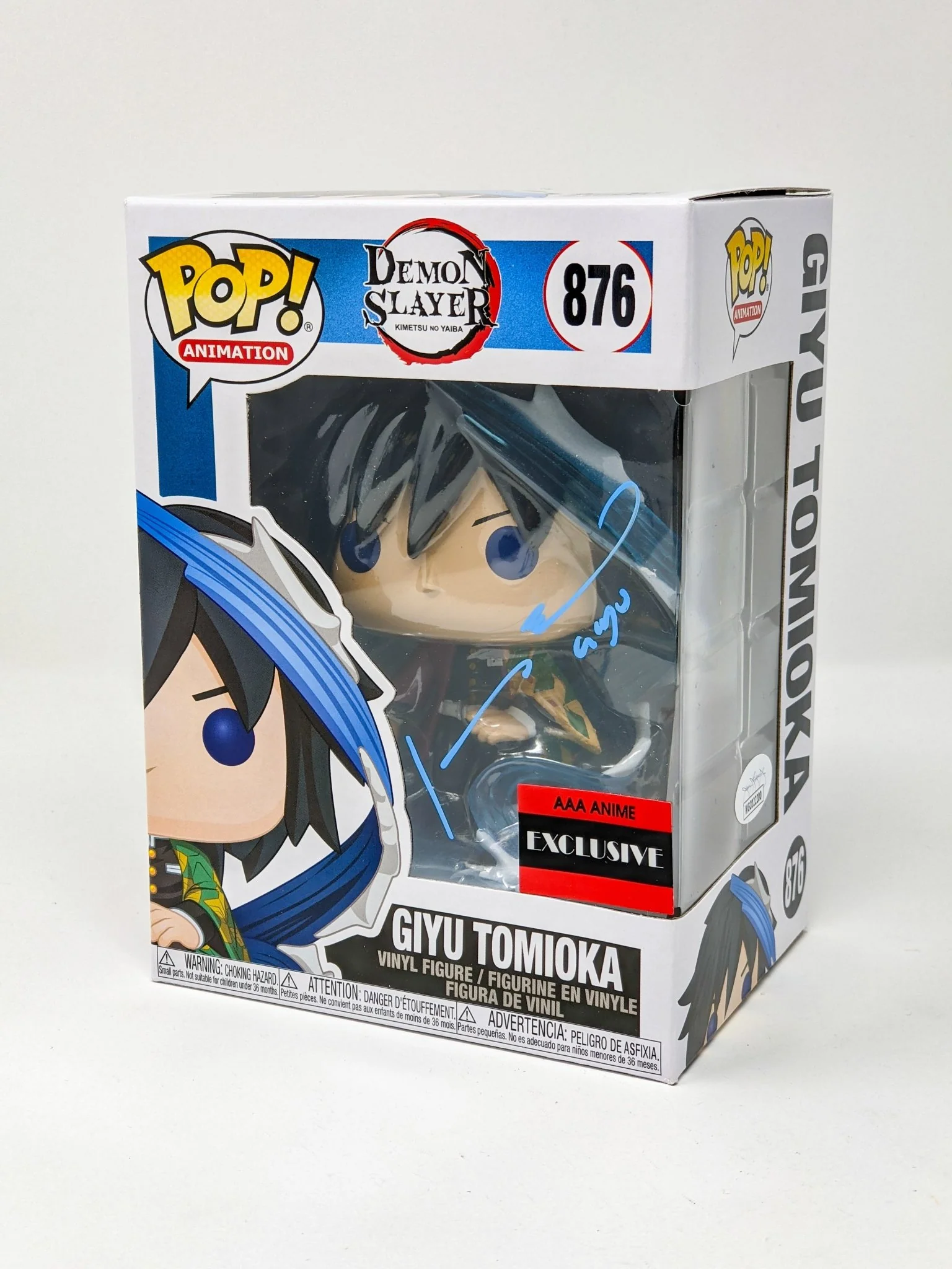 Johnny Yong Bosch Demon Slayer Giyu Tomioka #876 Signed Exclusive Funko POP JSA Certified Autograph