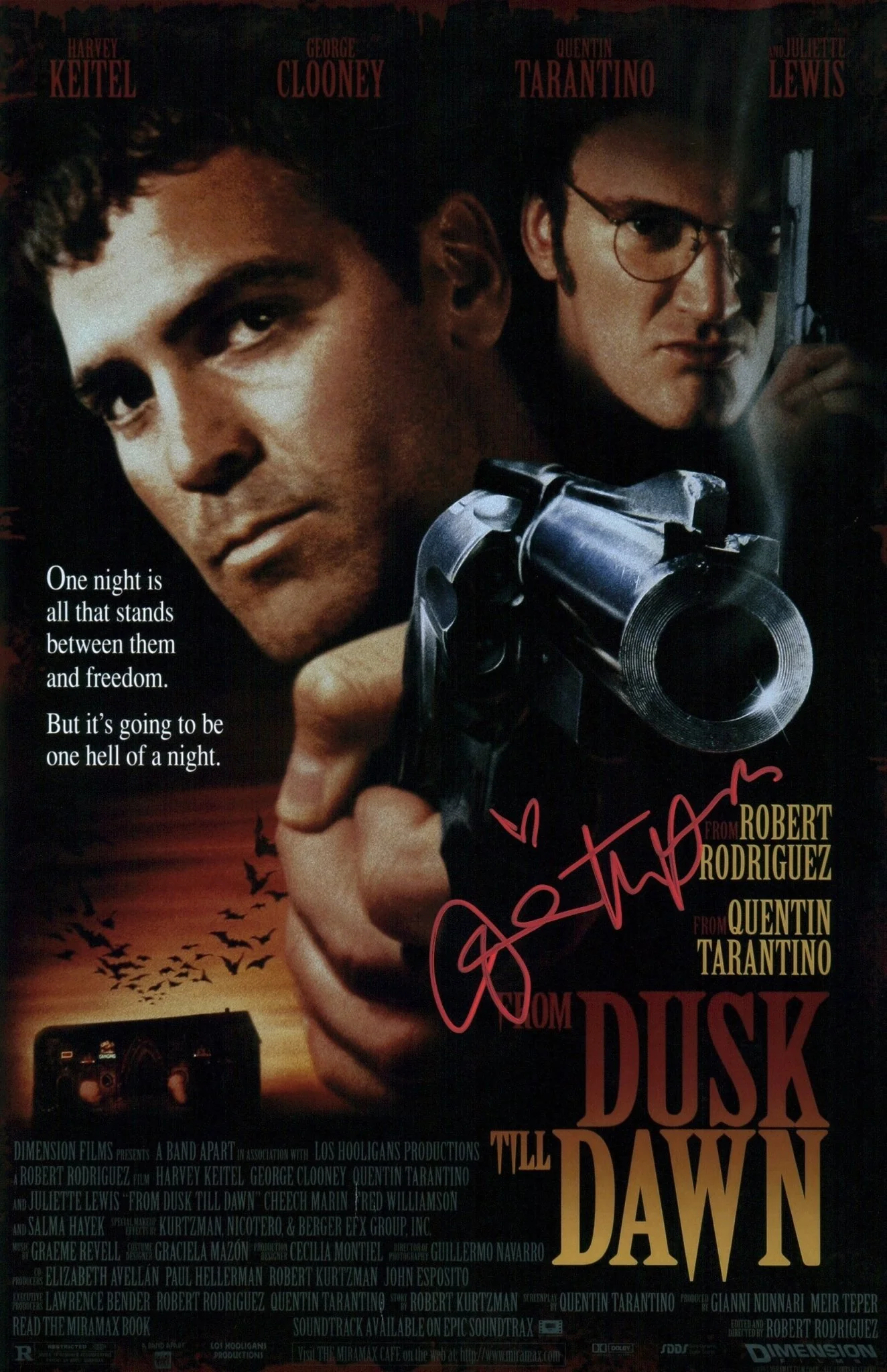 Juliette Lewis From Dusk Till Dawn 11x17 Photo Poster Signed JSA Certified Autograph