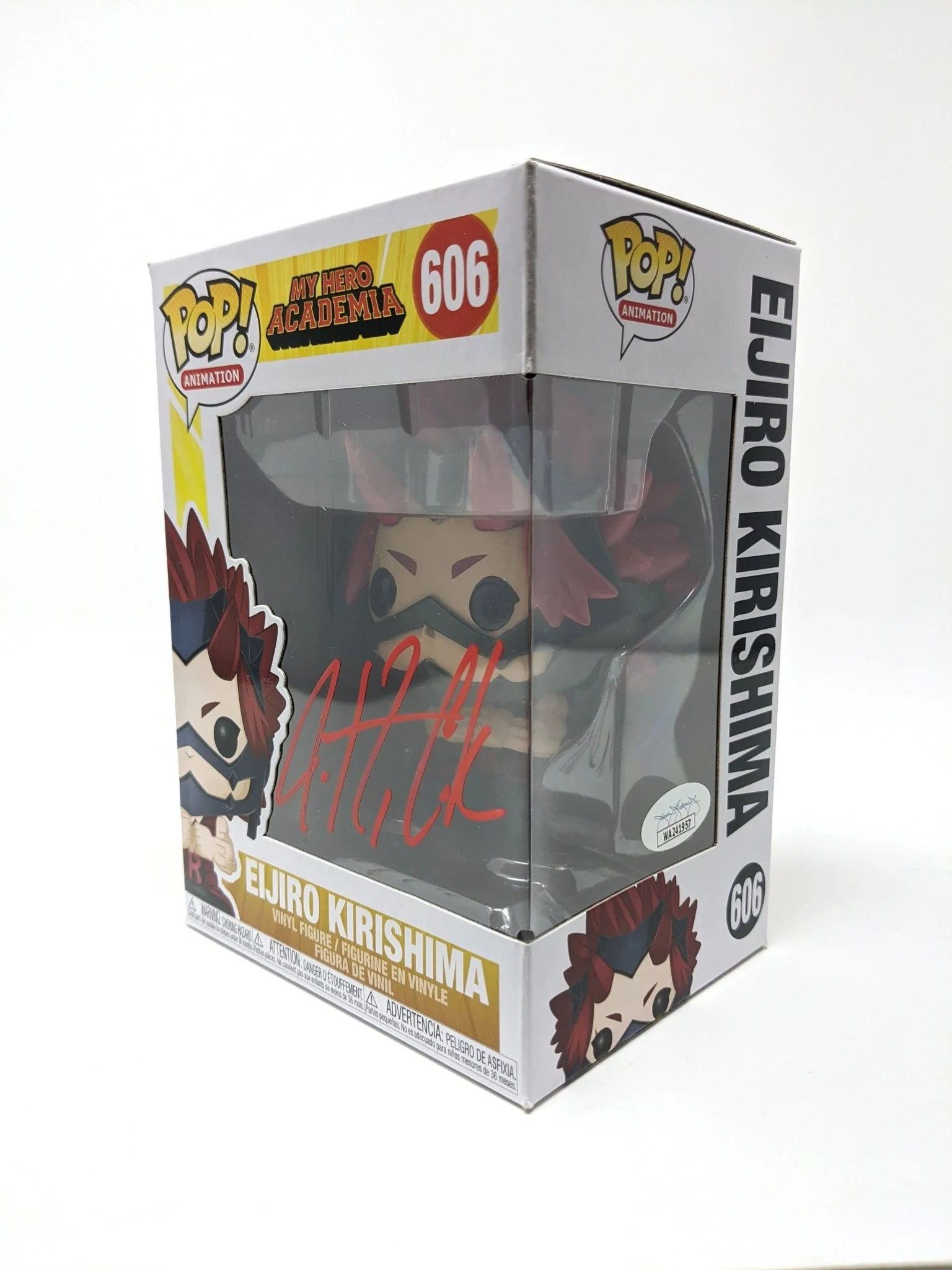 Justin Cook My Hero Academia Eijiro Kirishima #606 Signed Funko Pop JSA Certified Autograph