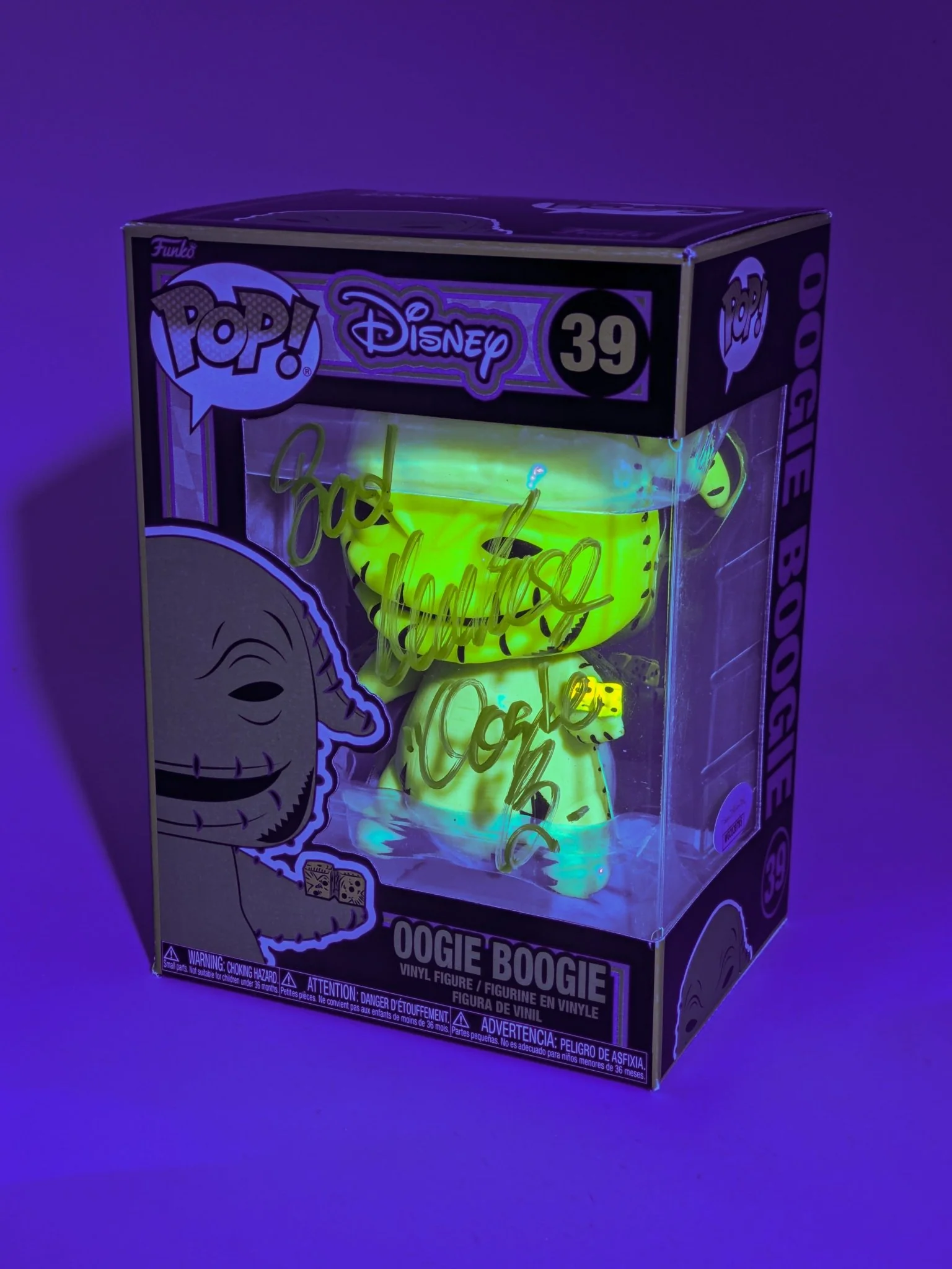 Ken Page Disney Nightmare Before Christmas Oogie Boogie #39 Signed Funko Pop JSA Certified Autograph