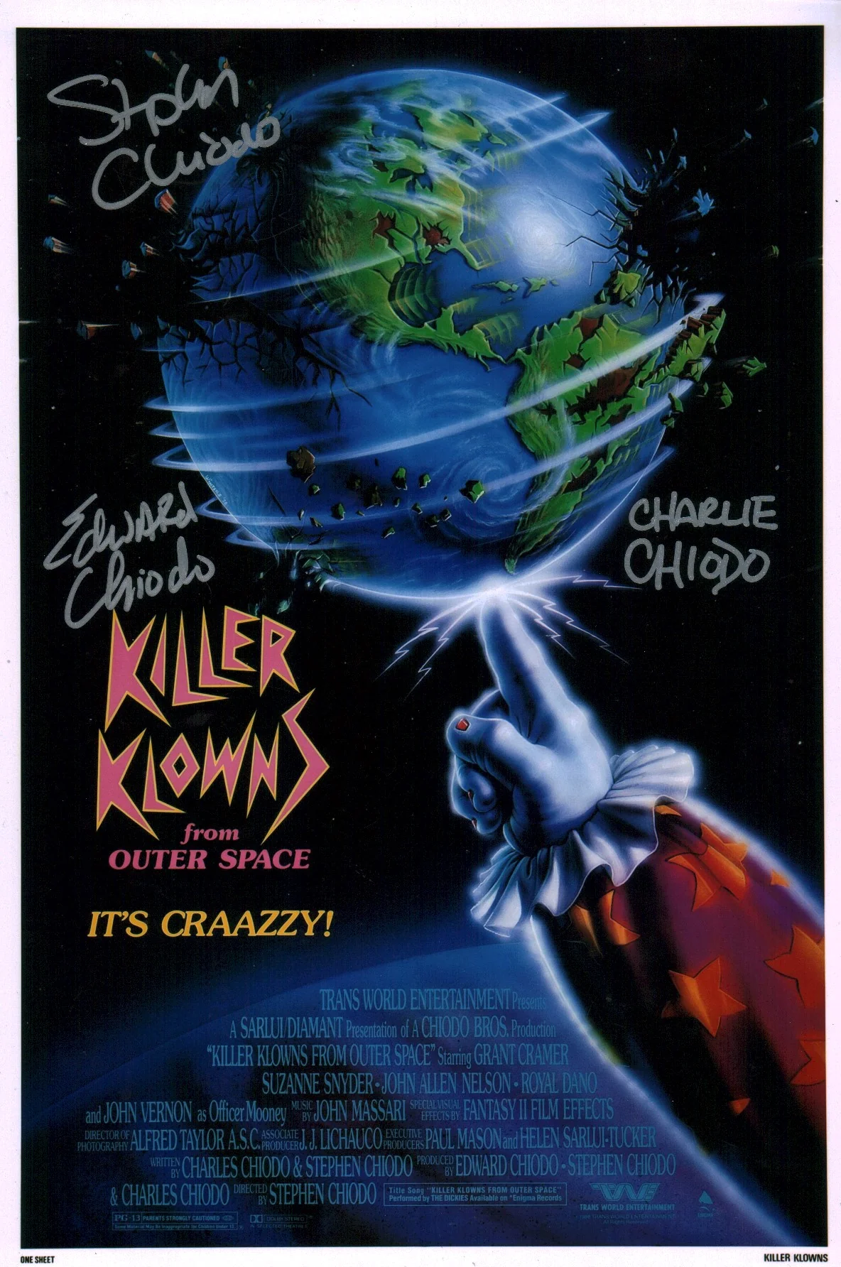 Killer Klowns From Outer Space 8x12 Photo Cast x3 JSA Certified Autograph