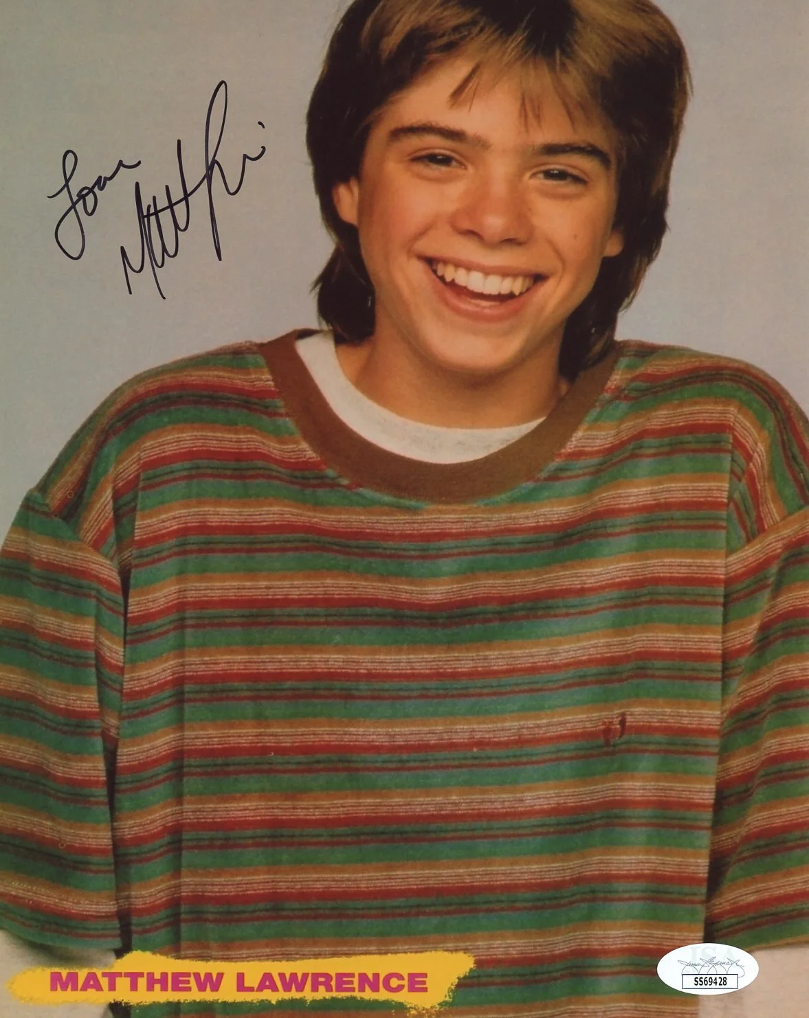 Matthew Lawrence 16 Magazine 8x10 Photo Signed JSA Certified Autograph
