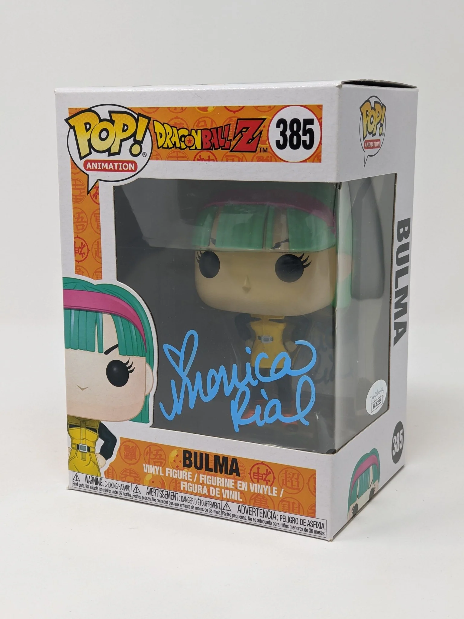 Monica Rial Dragon Ball Z Bulma #385 Signed Funko Pop JSA Certified Autograph