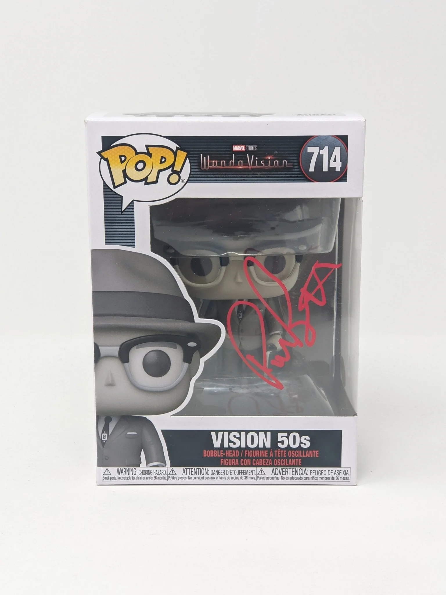Paul Bettany Marvel WandaVision Vision 50s #714 Signed Funko Pop JSA Certified Autograph - Image 3