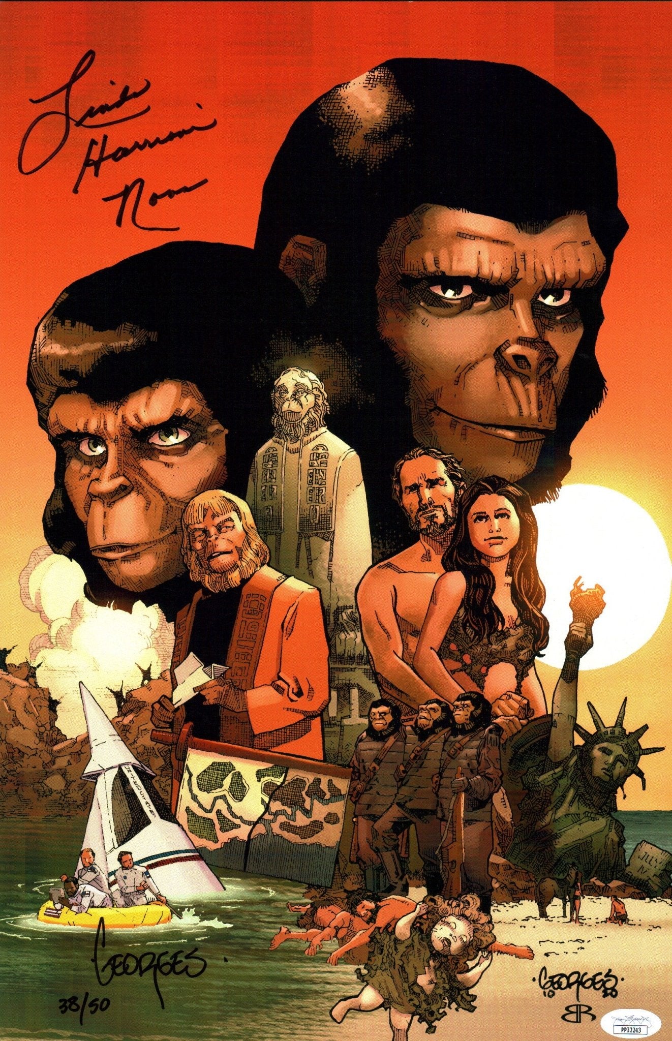 Planet of the Apes 11x17 Photo Poster Cast x2 Signed Harrison, Jeanty JSA Certified Autograph - Image 8