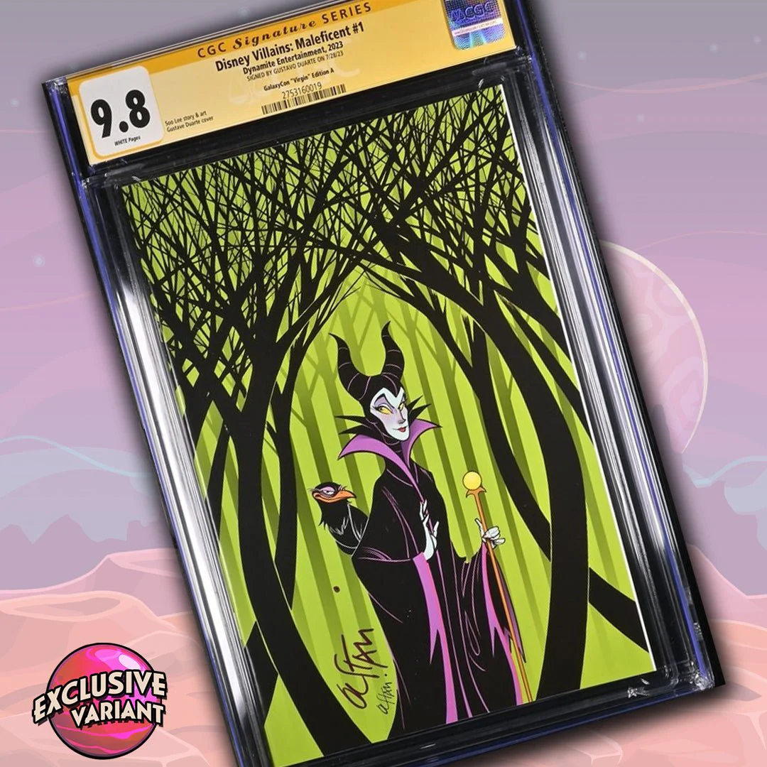 Disney Villains Maleficent #1 GalaxyCon Exclusive Duarte Virgin Variant CGC Signature Series 9.8