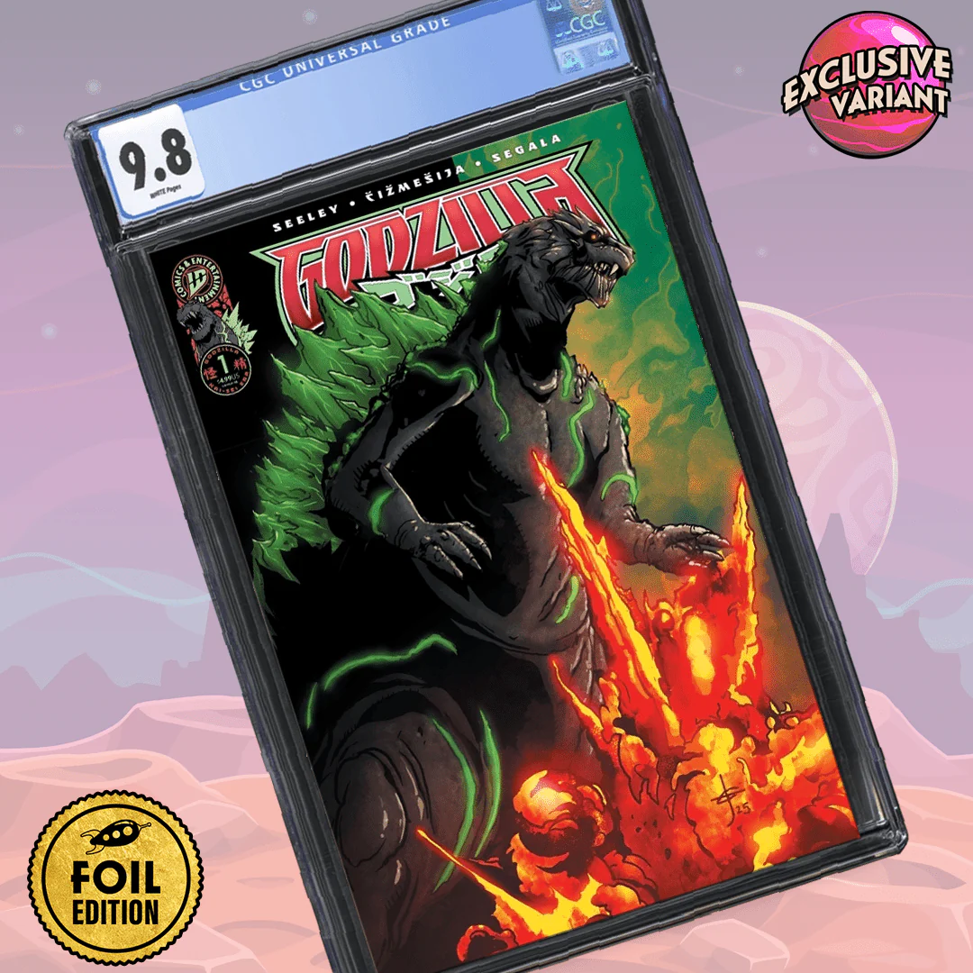 Godzilla #1 GalaxyCon Exclusive Foil Drew Edward Johnson Cover CGC Universal Series 9.8