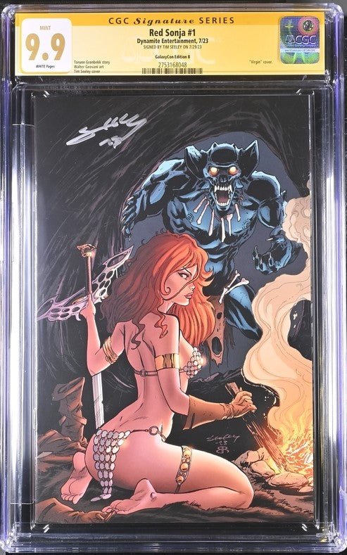 Red Sonja #1 GalaxyCon Edition B Dynamite Entertainment CGC Signature Series 9.9 Signed Tim Seeley - Image 2