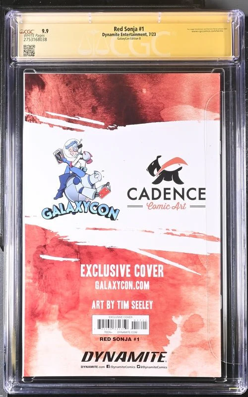 Red Sonja #1 GalaxyCon Edition B Dynamite Entertainment CGC Signature Series 9.9 Signed Tim Seeley - Image 4