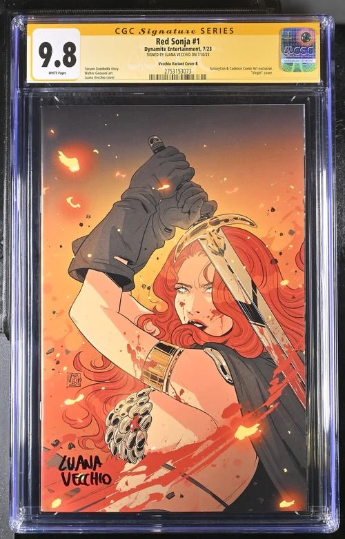 Red Sonja #1 Cover B Galaxycon Exclusive Virgin Variant Dynamite Entertrainment CGC Signature Series 9.8 Signed Luana Vecchio - Image 14