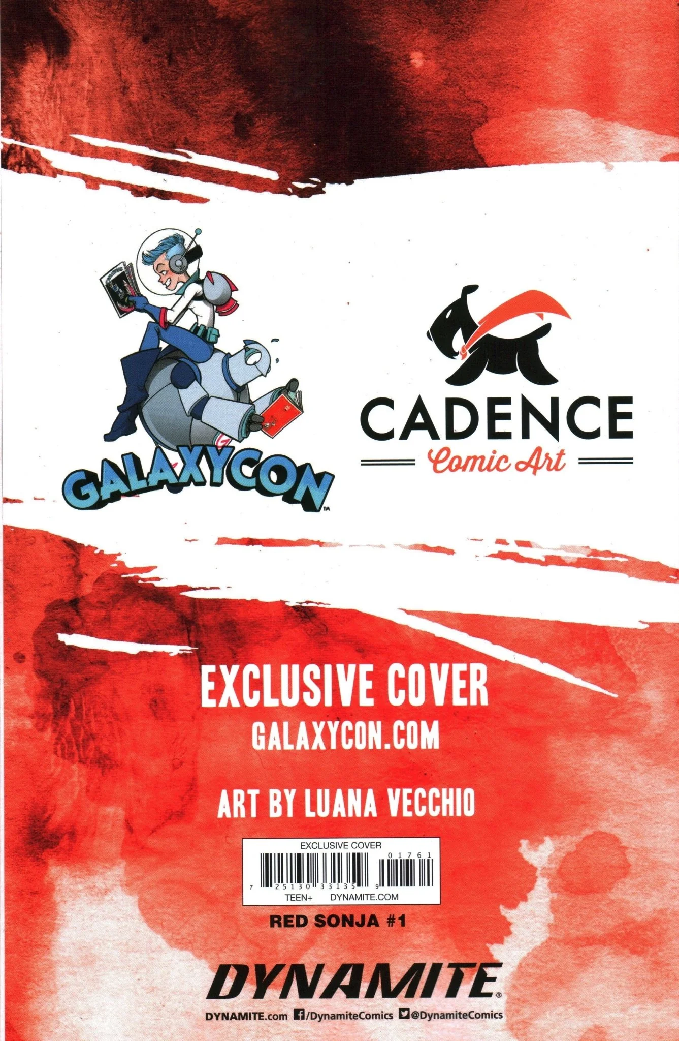 Red Sonja #1 Exclusive GalaxyCon Luana Vecchio B/W Spot Foil Virgin Variant Comic Book - Image 3