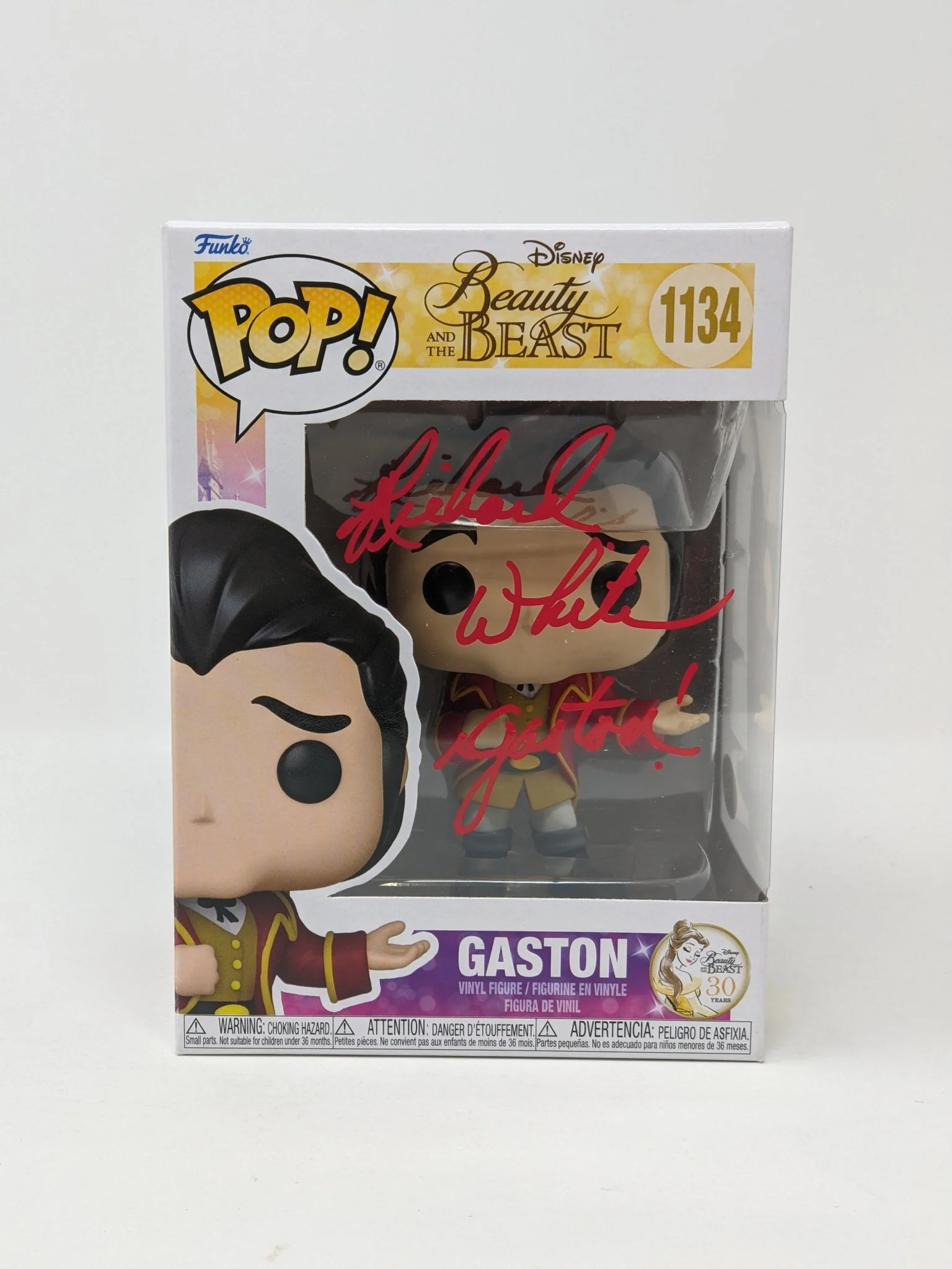 Richard White Disney Beauty and the Beast Gaston #1134 Signed Funko Pop JSA Certified Autograph - Image 2
