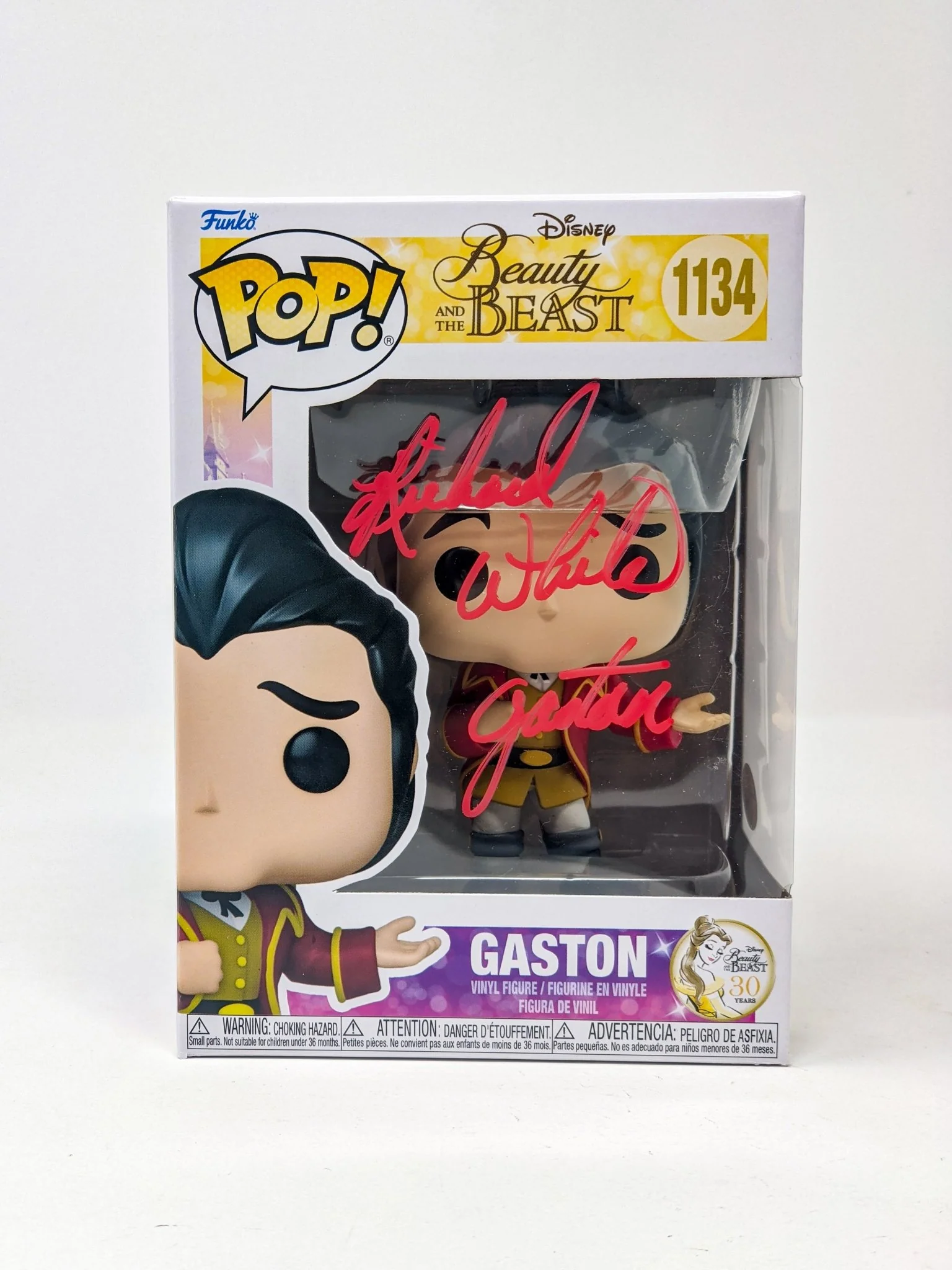 Richard White Disney Beauty and the Beast Gaston #1134 Signed Funko Pop JSA Certified Autograph - Image 8