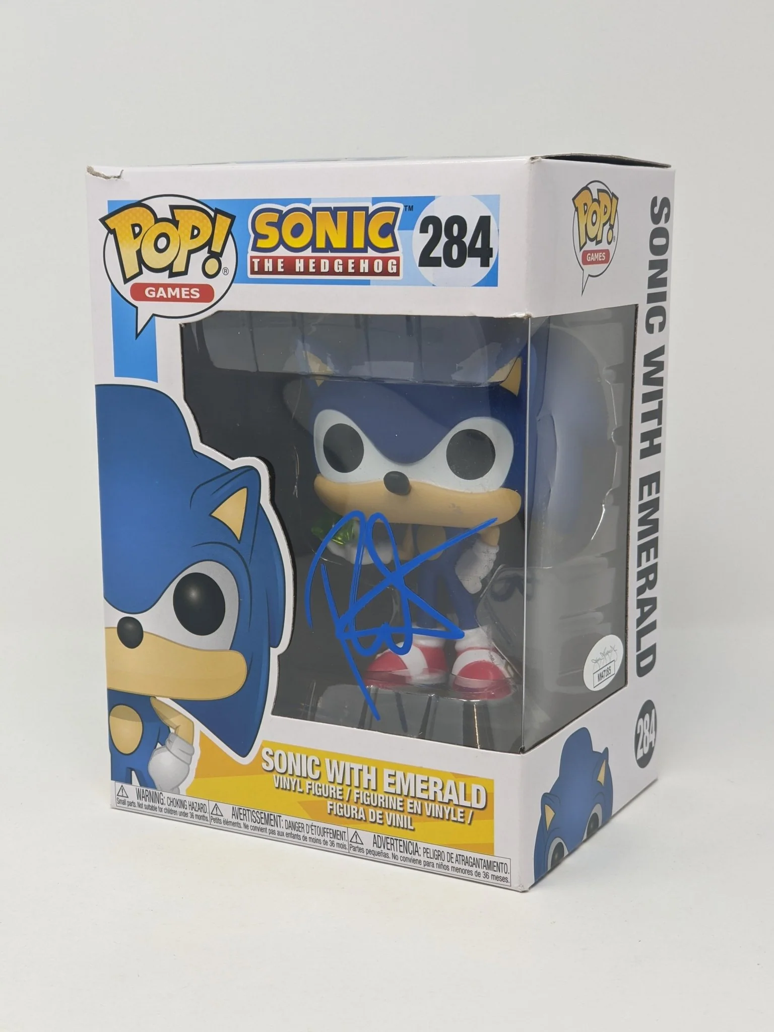 Roger Craig Smith Sonic the Hedgehog with Emerald #284 Signed Funko Pop JSA Certified Autograph
